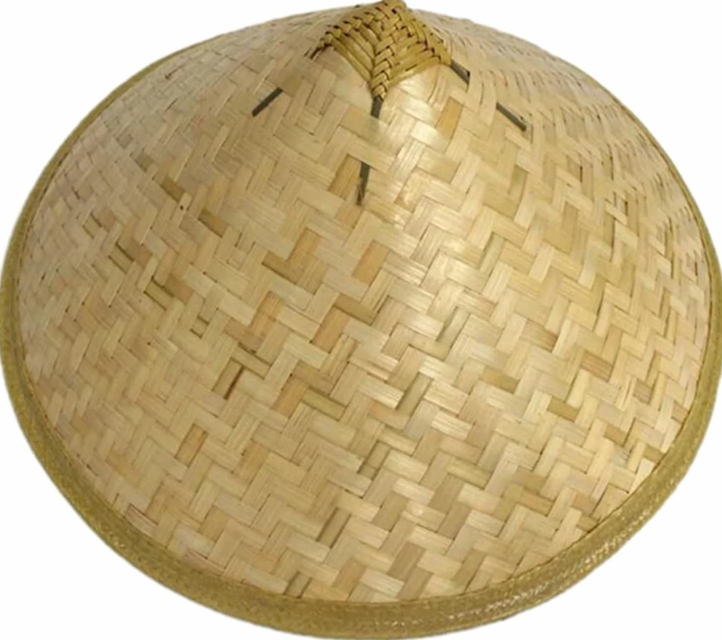 Sombrero Cónico Paja Unisex Adulto Tradicional Chino Oriental para Hombre Mujer Gorra Campesina Sol Protección UV, Diámetro 46cm