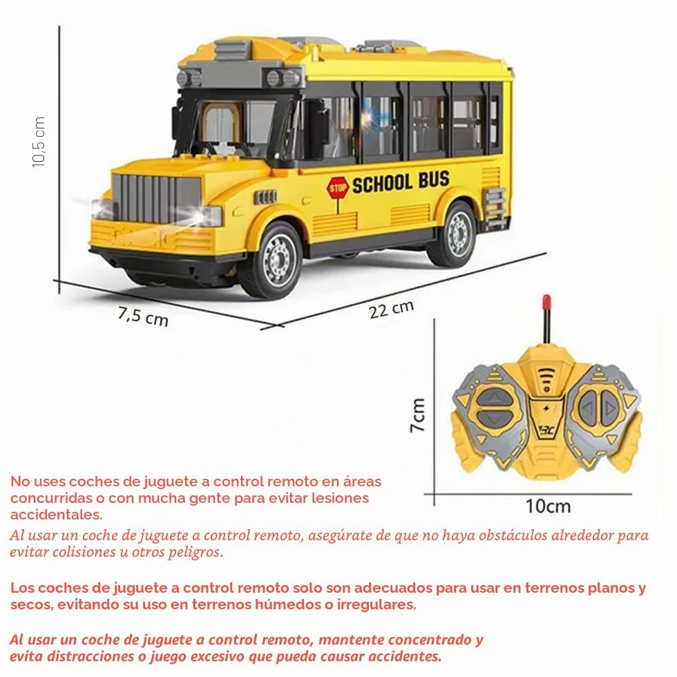 Autobús de control remoto, autobús RC 1/30 4CH con música ligera, puerta apertura, autobús juguete de interacción padre-hijo
