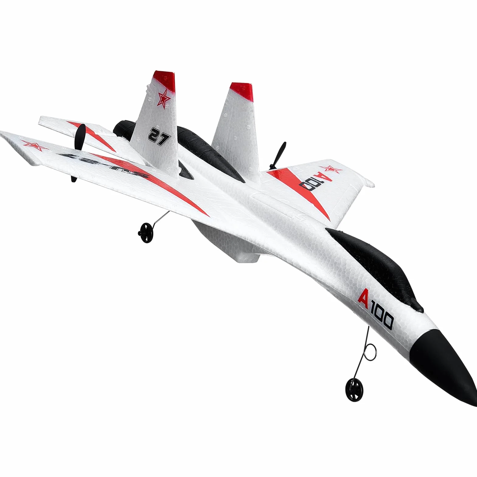 VEVOR Avión RC Avión de Control Remoto de 4 Canales de 2,4 GHz con Estabilizador Giroscópico de 6 Ejes Avión de Combate Listo para Volar Juguete con 2 Baterías para Adultos, Niños, Principiantes
