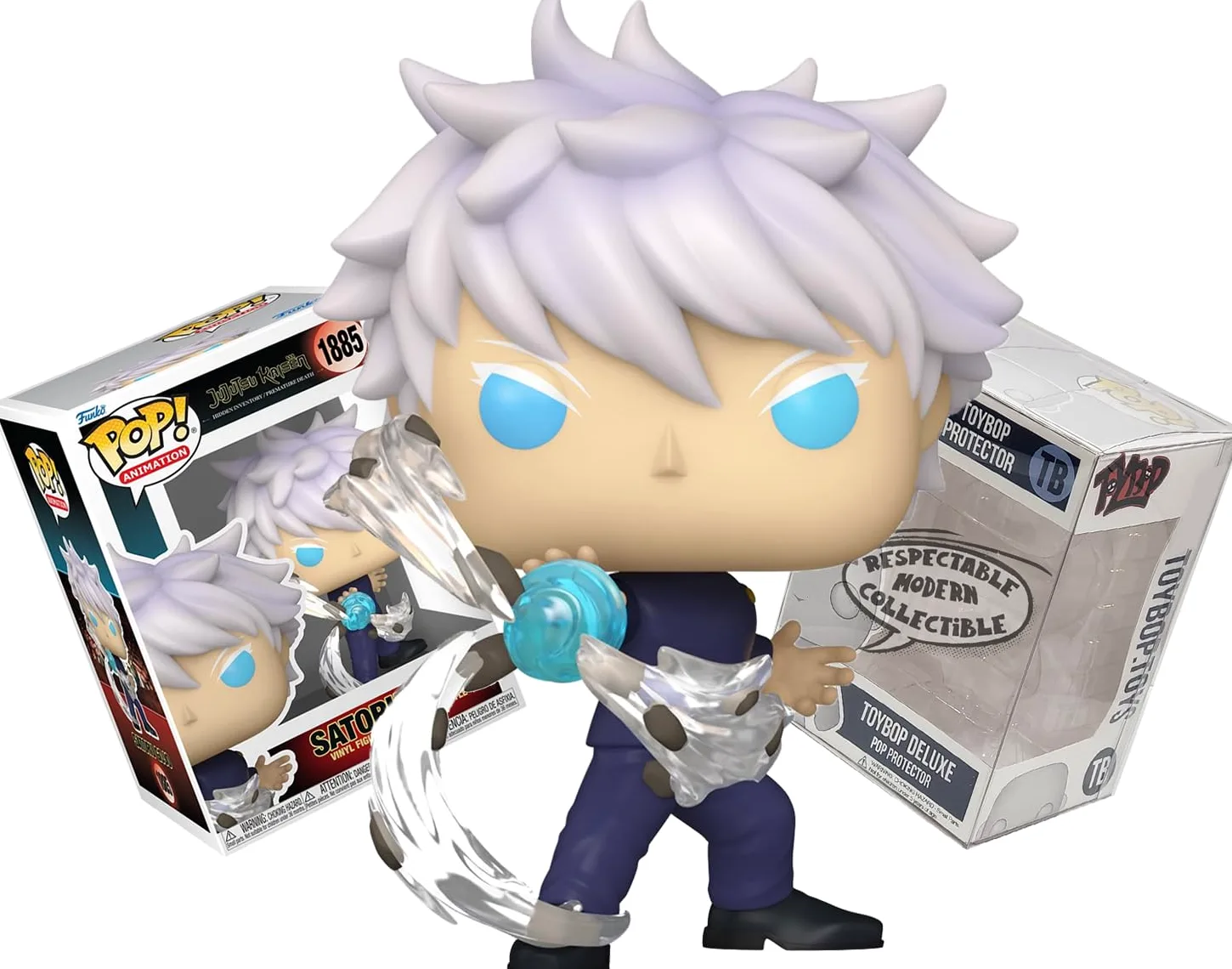 Funko Jujutsu Kaisen - Satoru Gojo Cursed Technique Lapse Blue + ToyBop Protector: Pop! Figura de vinilo de animación (incluye estuche de coleccionista con protector pop)