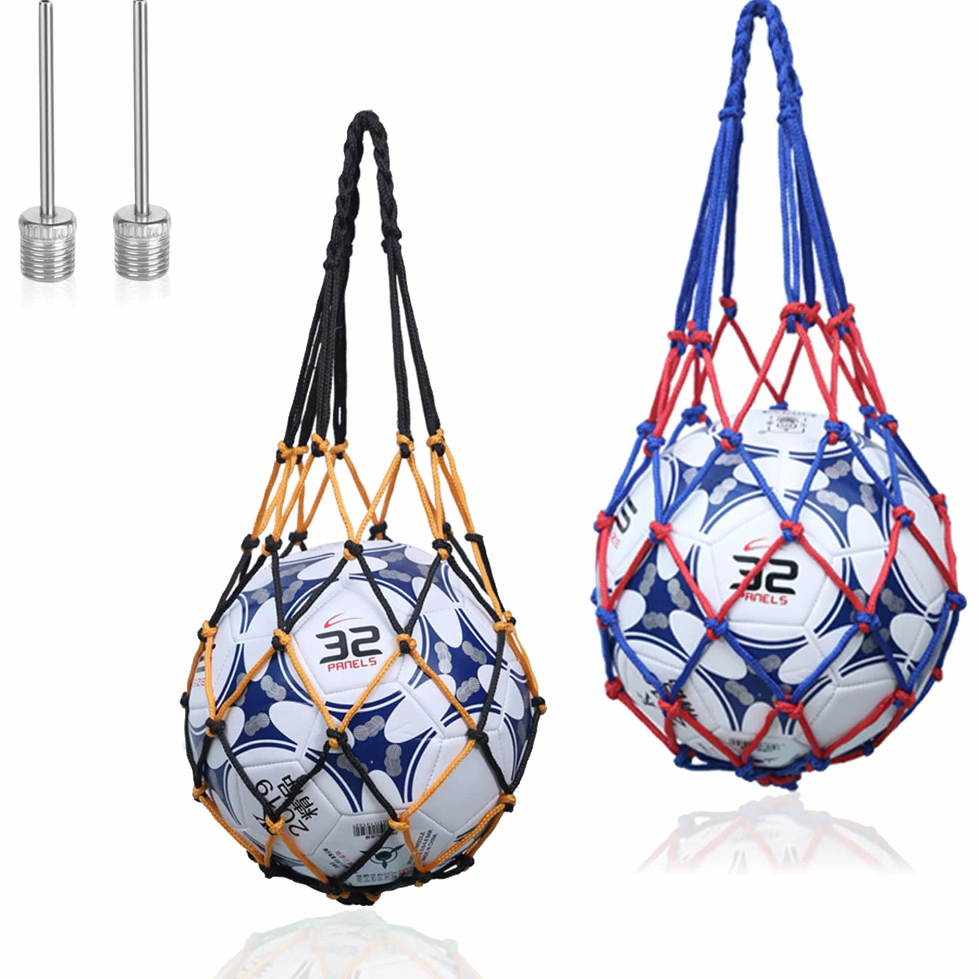 Bolsa para Balón Red para Balones de Fútbol con 2 Agujas Plateadas Inflables para Baloncesto Voleibol