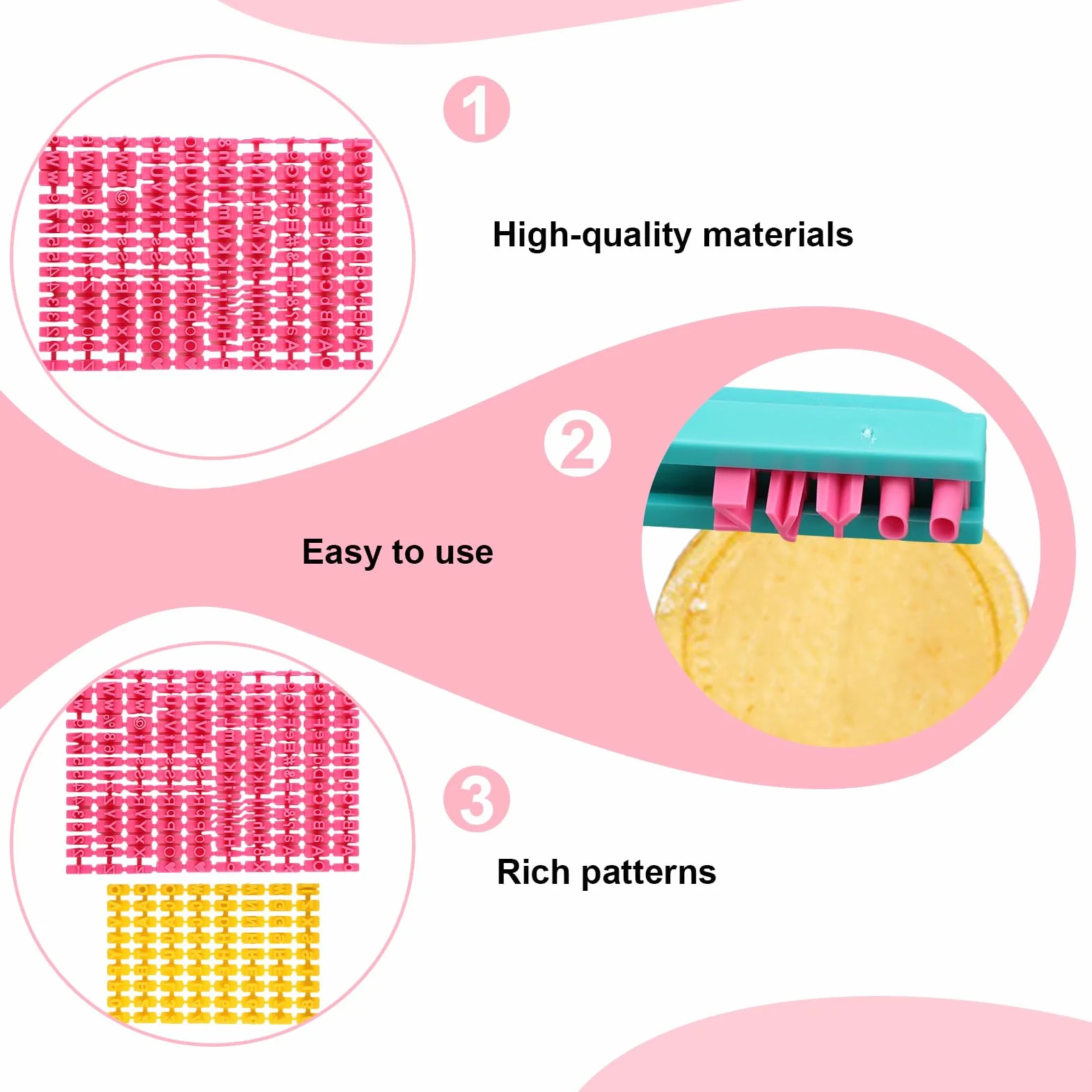 2PCS Moldes para Galletas con Sellos Letras Personalizables, Cortador con Alfabeto para Repostería Creativa, Sello de Letra Apto para Arcilla, Cerámica, Fondant y Masa