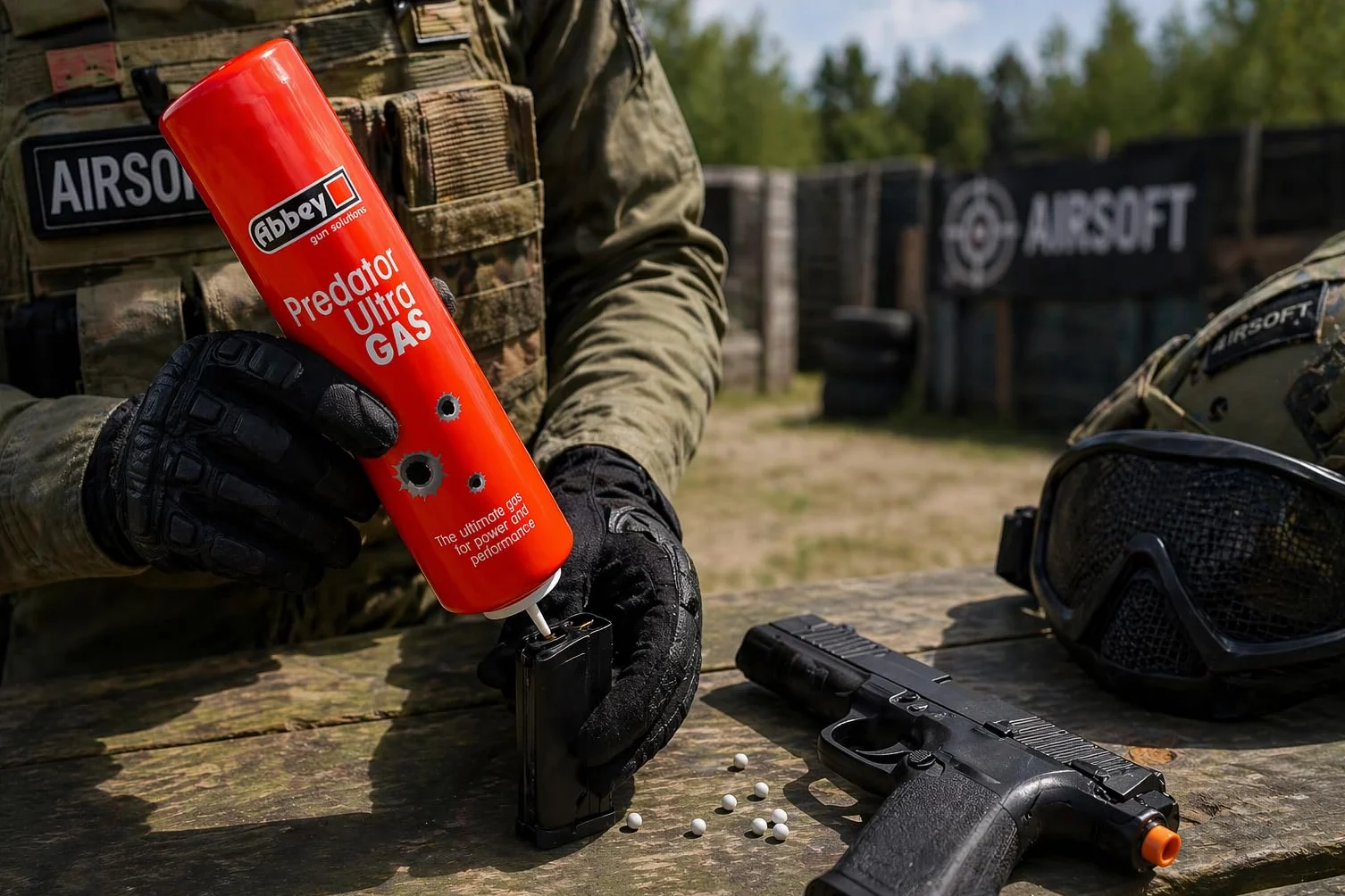 Abbey Predator Ultra Green Gas 700ml Recarga GBB Pistola Lubricante Silicona Mantenimiento Réplica