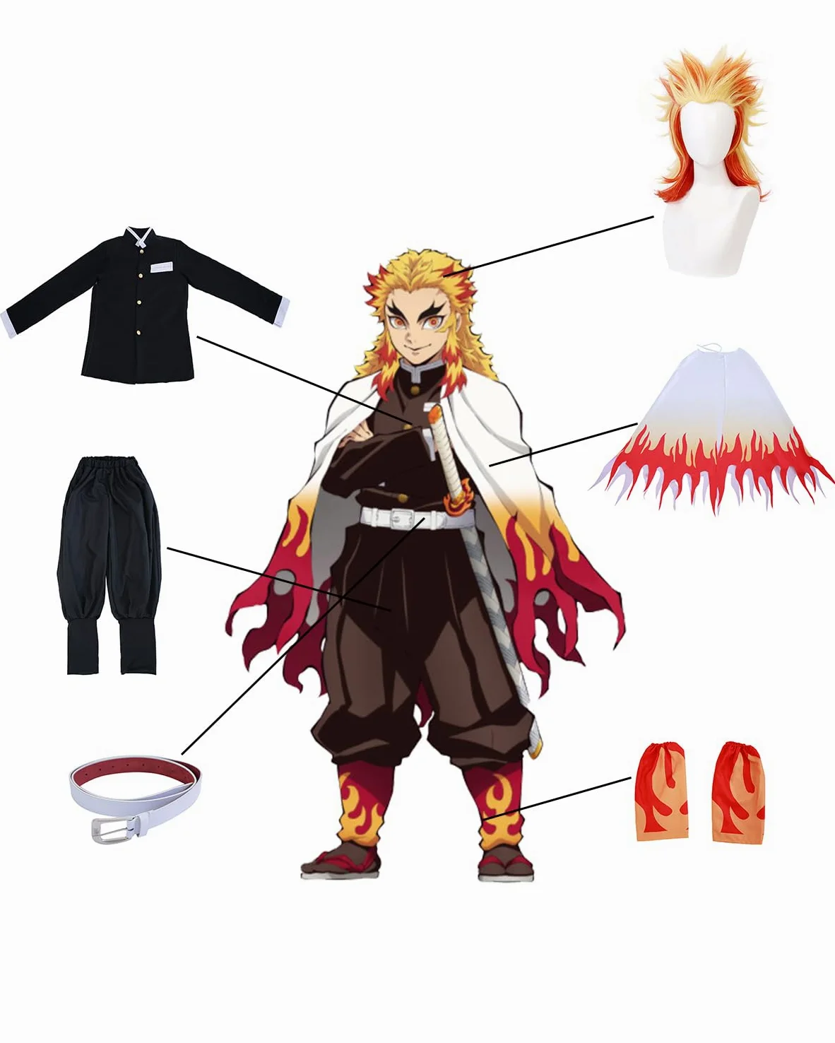Fiamll Zenitsu - Disfraz de Tomioka Giyuu para cosplay, disfraz de matademonios, anime, Halloween, cosplay, kimono para niños y adultos