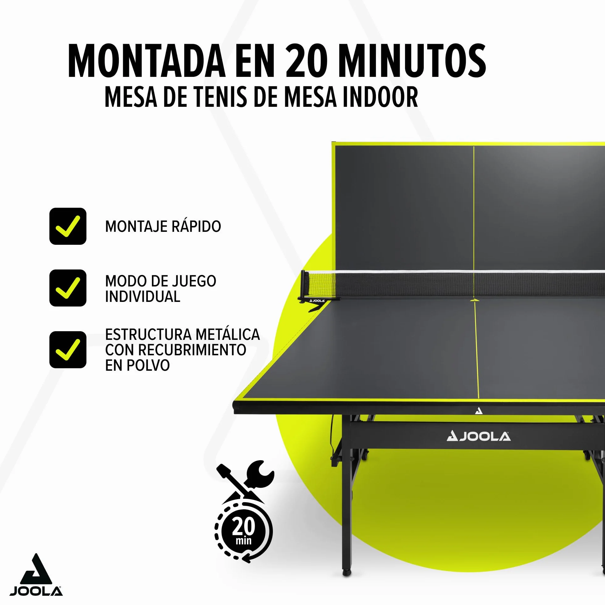 JOOLA Mesa de Ping Pong Inside J15 Plegable para Interior 274 x 152,5 x 76 cm Gris