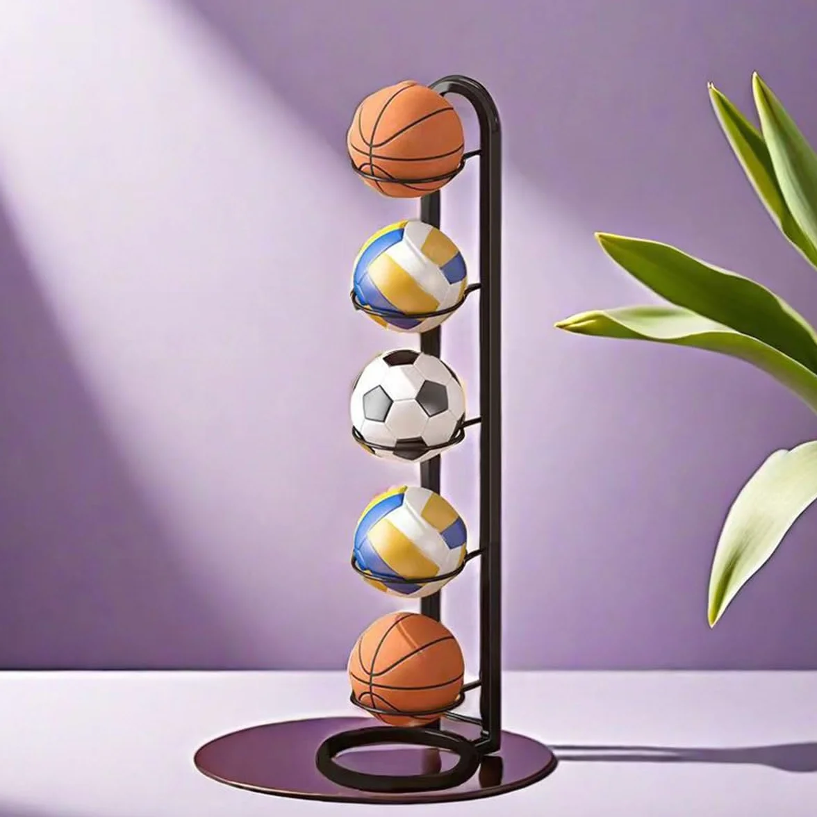 Soporte para balones verticales exhibición baloncesto fútbol voleibol