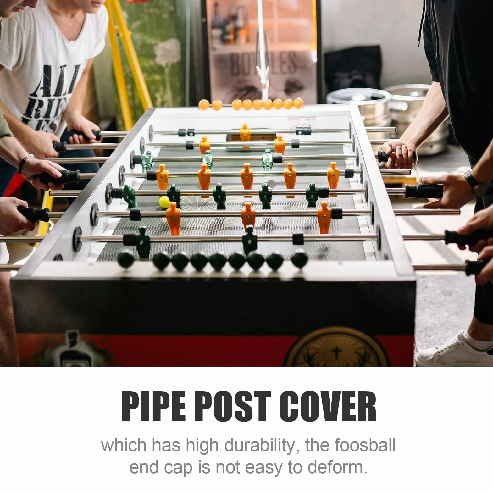 8 tapas de futbolín para futbolín, tapas de barra de futbolín, accesorios para cubiertas para barras de futbolín, tapas finales para tapones de futbolín, reemplazar PVC