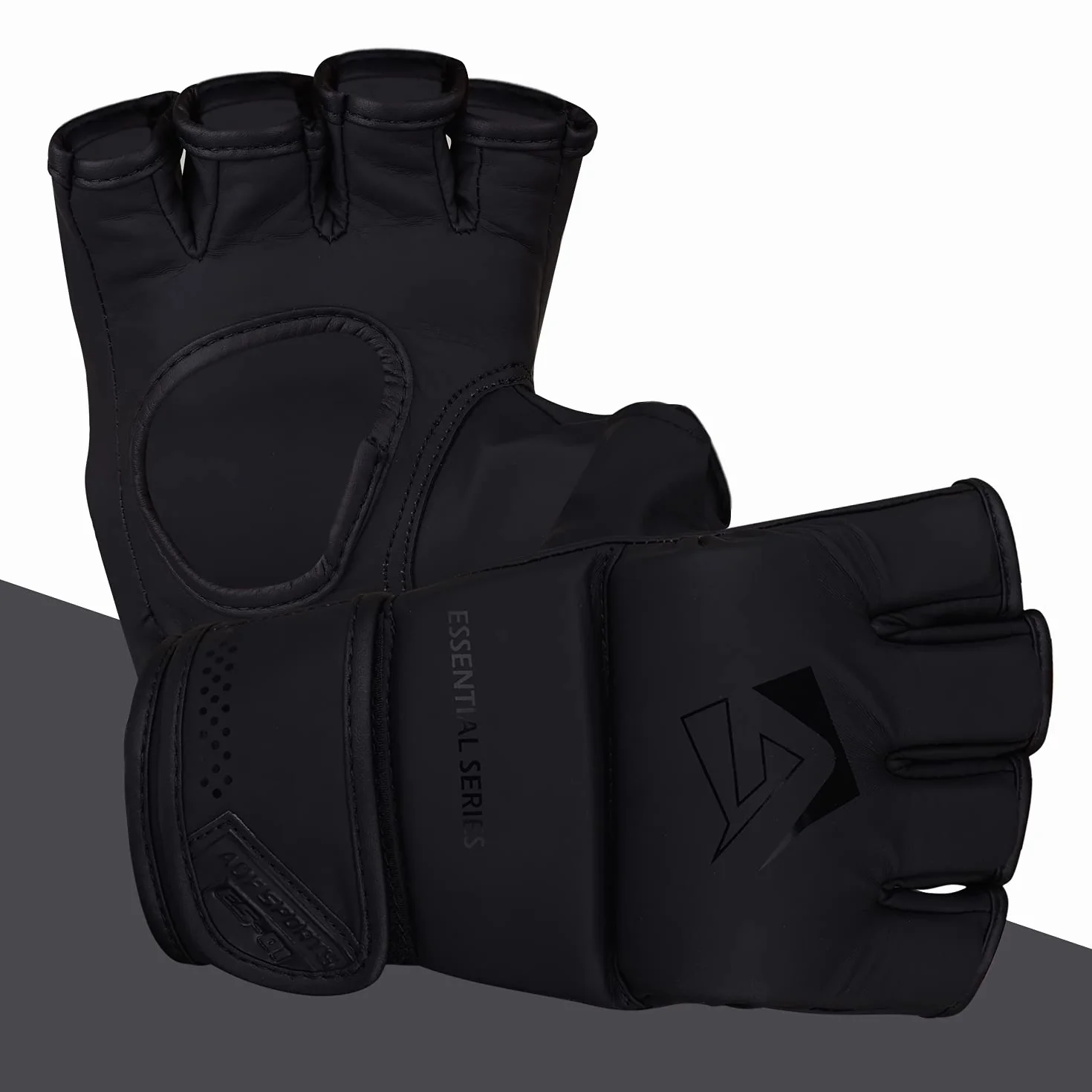 AQF Guantillas MMA Palma Abierta Cuero Sintético Guantes Boxeo Saco Entrenamiento Kickboxing