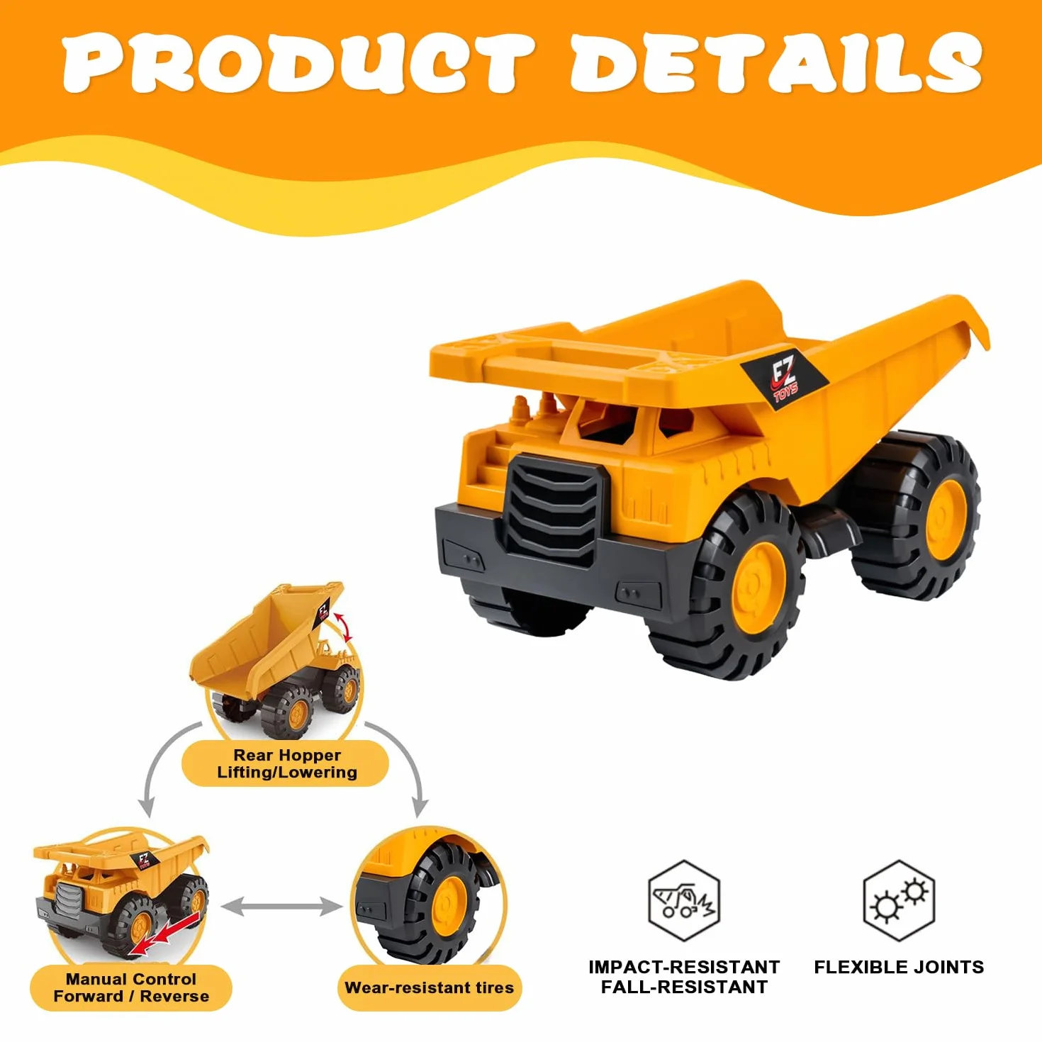3 PCS Excavadora Juguete, Juego De Excavadora De Juguete De Arena, Coches Juguete De Arena, Con Volquete Camión Excavadora Cargador Frontal, Camiones De Construcción Para Niños e 3 A 12 Años