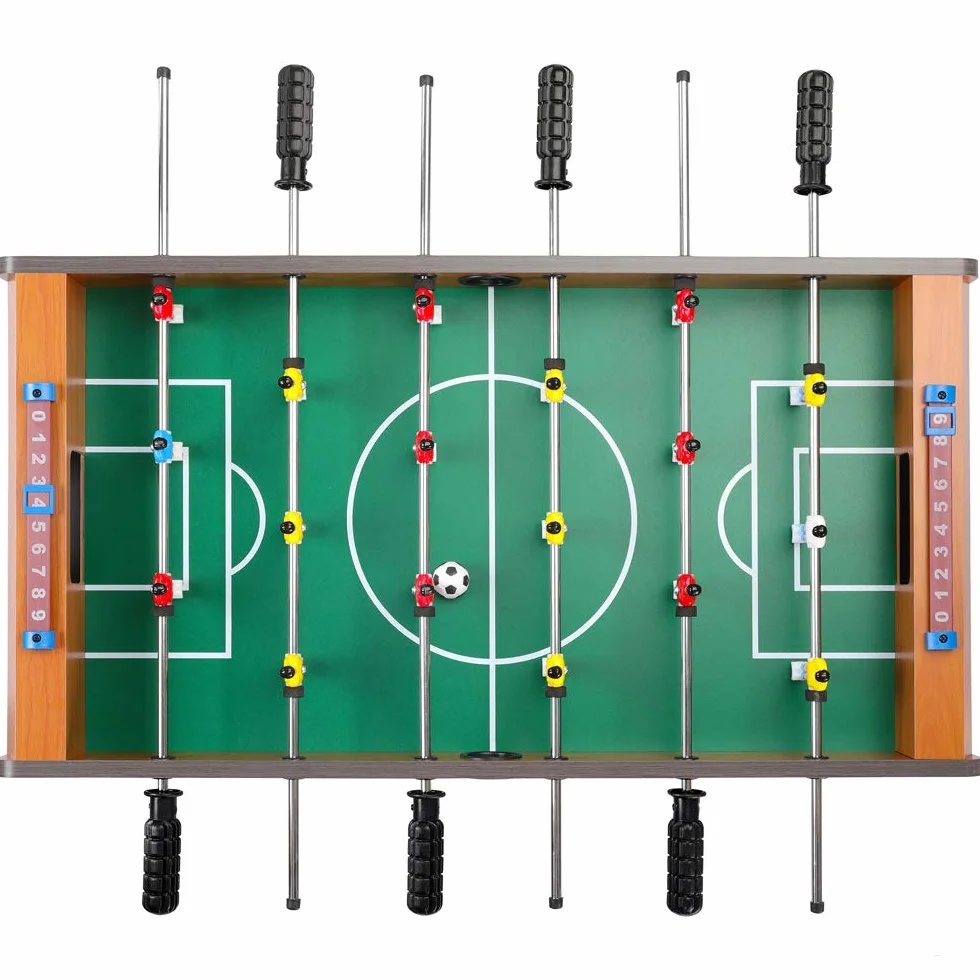 Spielwerk® Futbolín Infantil para Niños, Fútbol, Marcadores Manuales, Futbolines de Madera, Juego de Mesa Interior Exterior, 69x37x62cm, Juguete Interactivo, Mesas de Futbolín