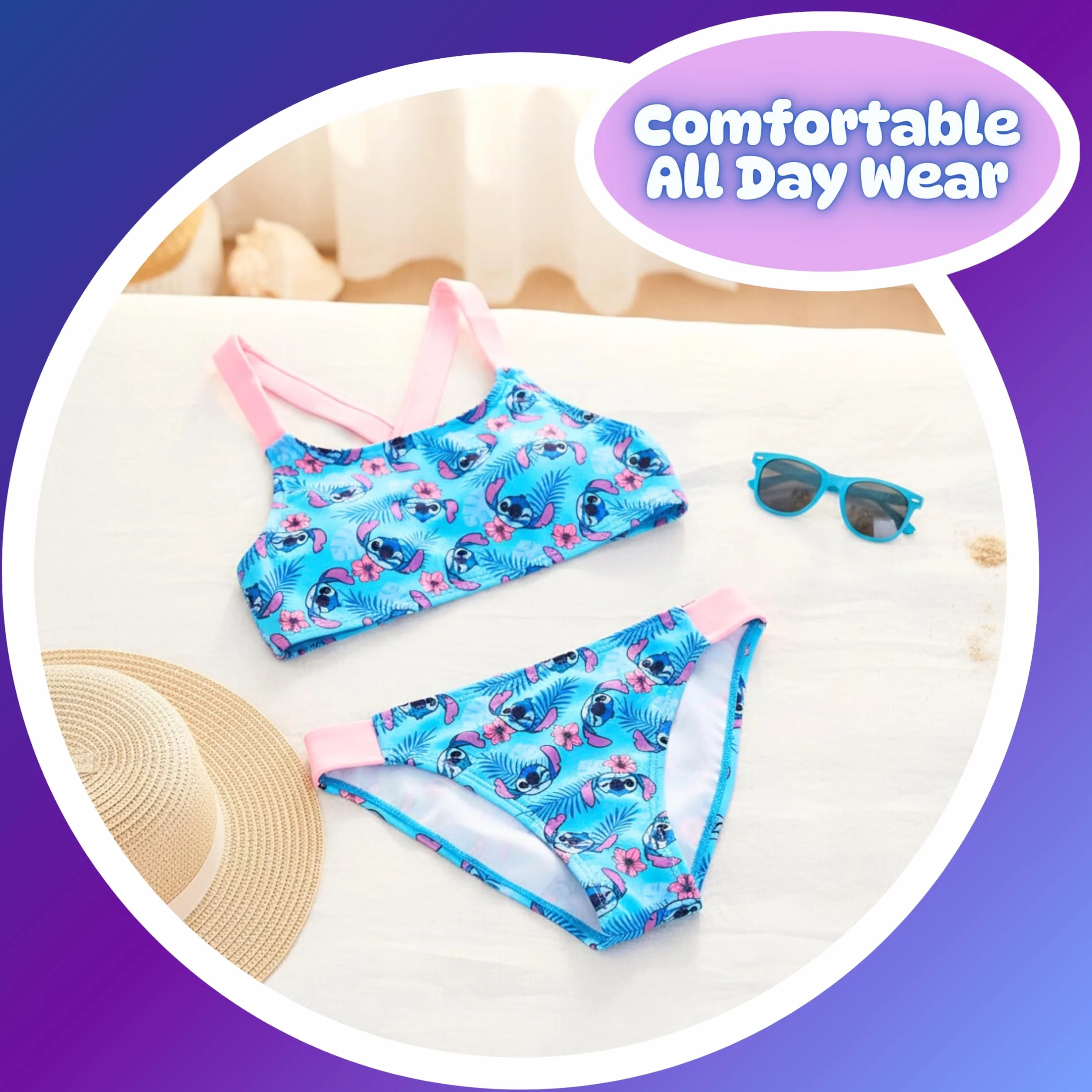 Disney Stitch Bikini Niña Bañador Dos Piezas Tallas 6-12 Años