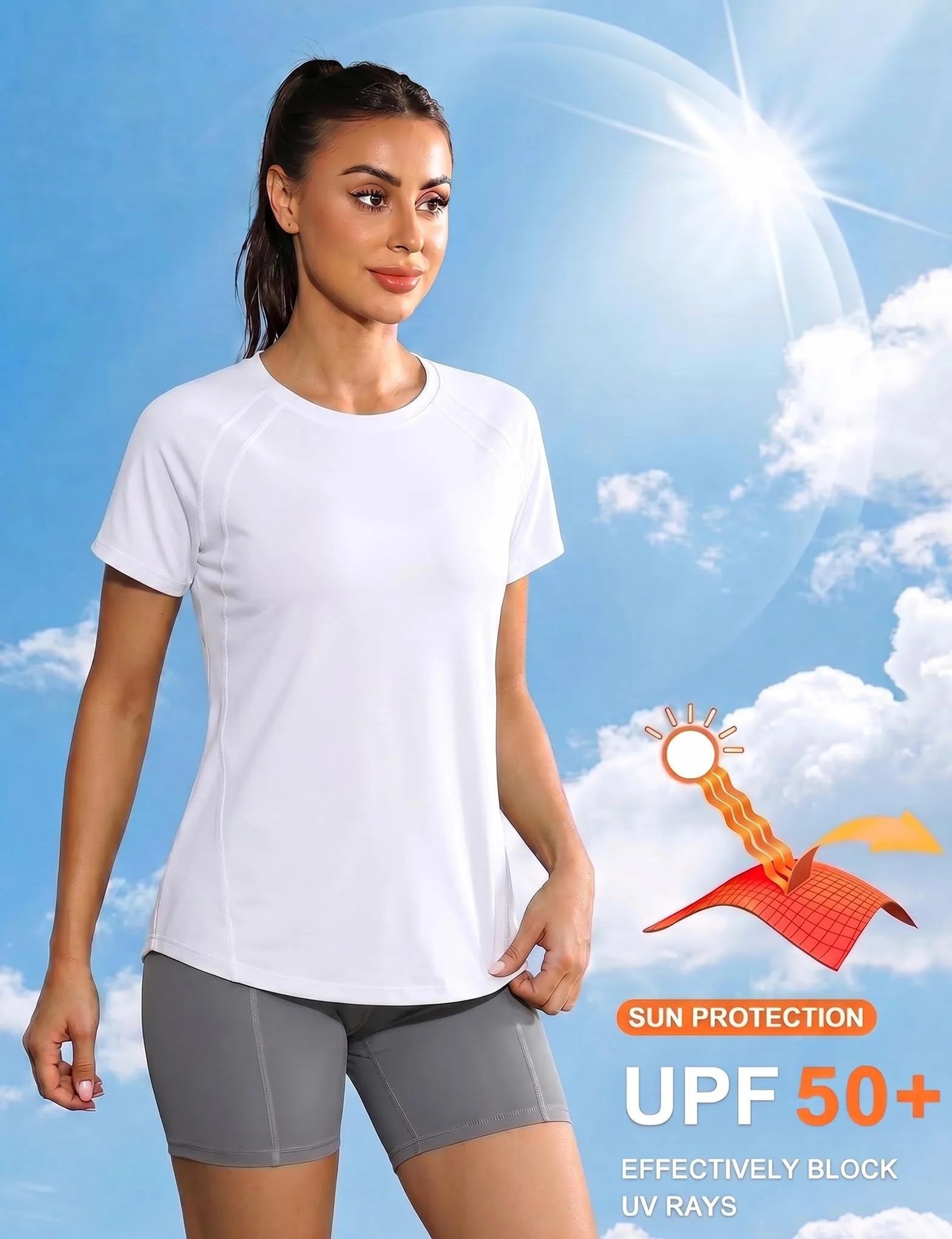Camiseta Deportiva para Mujer, Manga Corta, Malla Yoga Fitness Top Ropa Deportiva
