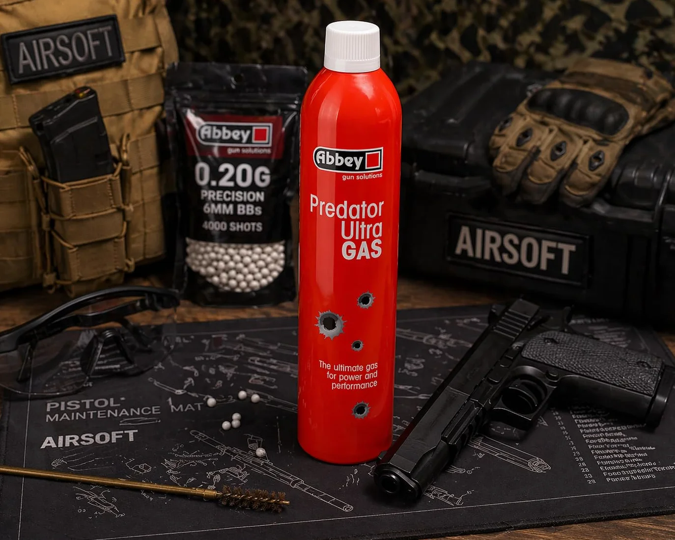 Abbey Predator Ultra Green Gas 700ml Recarga GBB Pistola Lubricante Silicona Mantenimiento Réplica