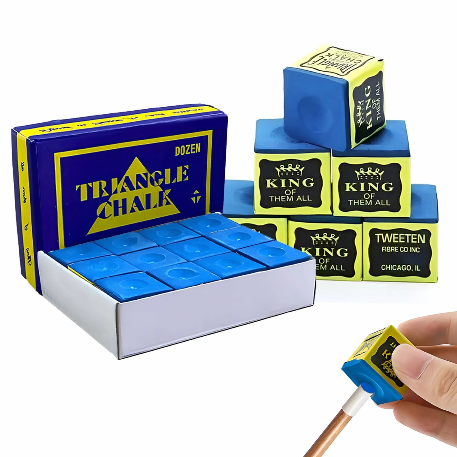 Juego de 12 tizas de billar premium para jugadores profesionales (azul)