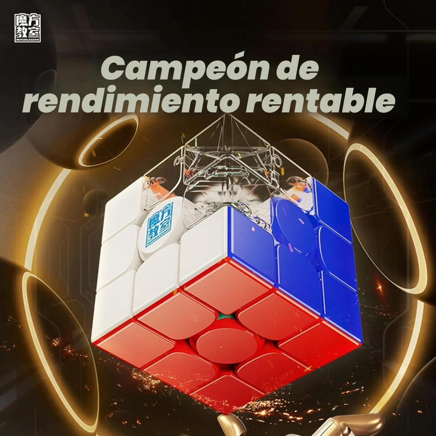 Moyu RS3M V5 3x3 SpeedCube, Professional 3x3 Magic Cube Stickerless RS3M V5 Magnetic Master Cube (Magnetic Dual Adjustment) Gift for Speed Cuber