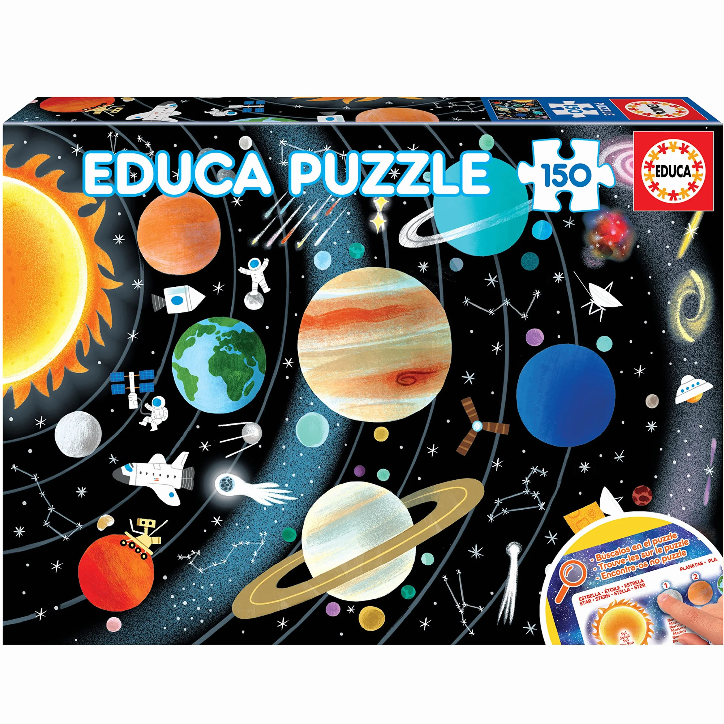 Educa - Sistema Solar | Puzzle Educativo Infantil de 150 Piezas. Medida aproximada una Vez montado: 48 x 34 cm. Compuesto por Grandes Piezas Perfectamente acabadas. Recomendado +6 años (19584)