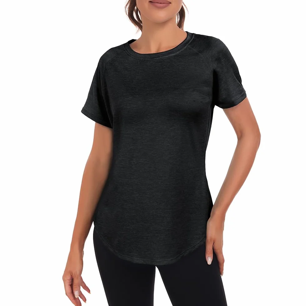 Camisetas deportivas de gimnasio para mujer manga corta secado rápido absorben humedad