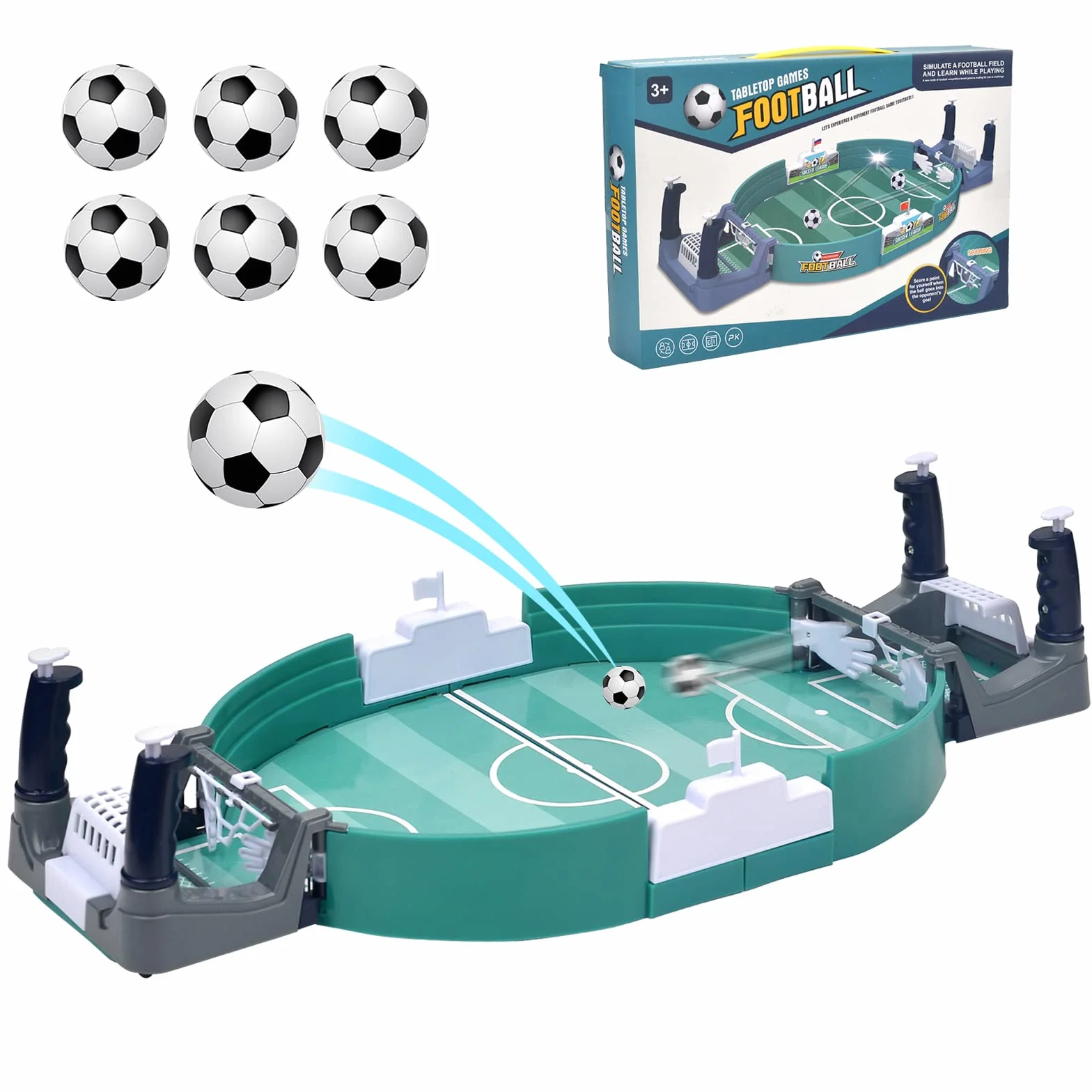 Vibbang Futbolines para Niños, Mini Futbolin Juegos de Futbol con 6 Futbol, Juego de Mesa de Fútbol, Mini Juego de Futbolín de Fiesta, Juegos Familiares, Interactivos para Padres e Hijos