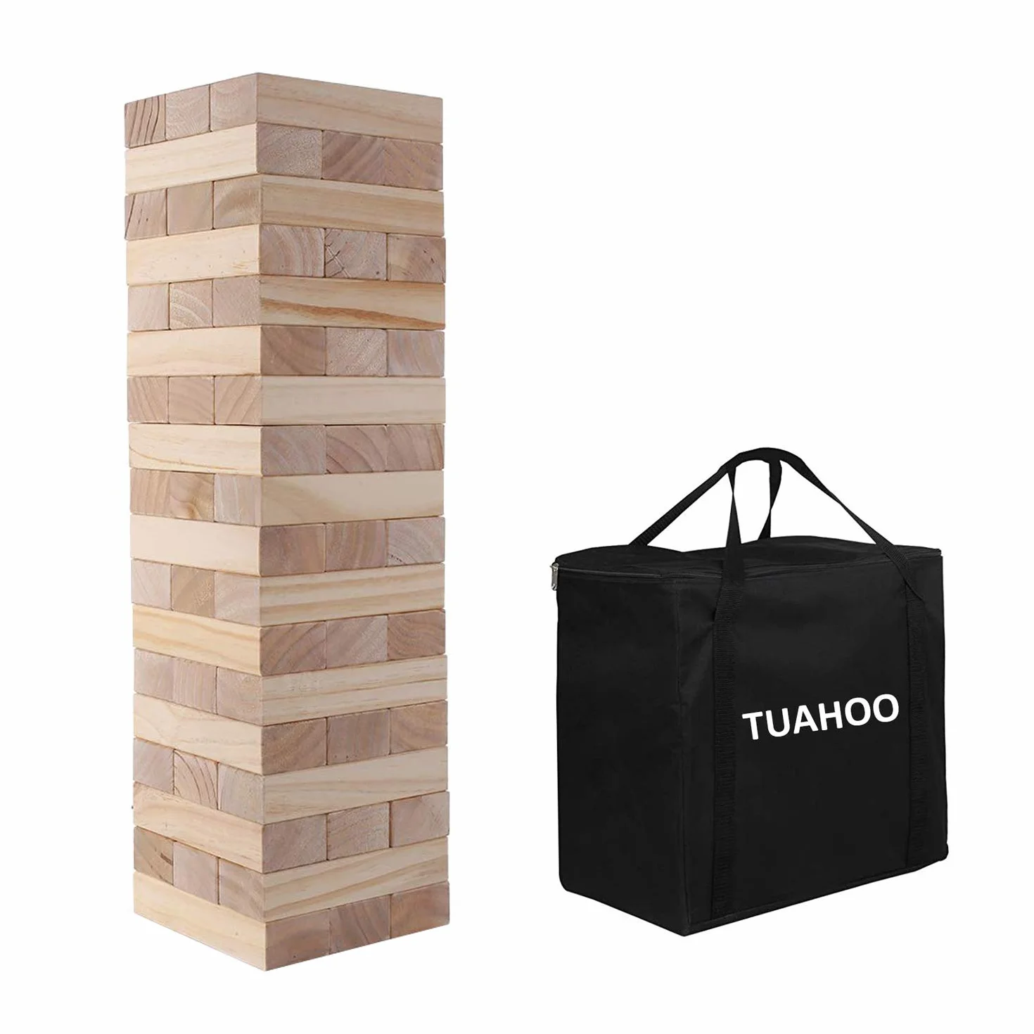 Juego Torre de Madera, Apila Desde 0.6 Metros hasta 1.5 Metros, Juego de Bloques de Madera para Fiestas