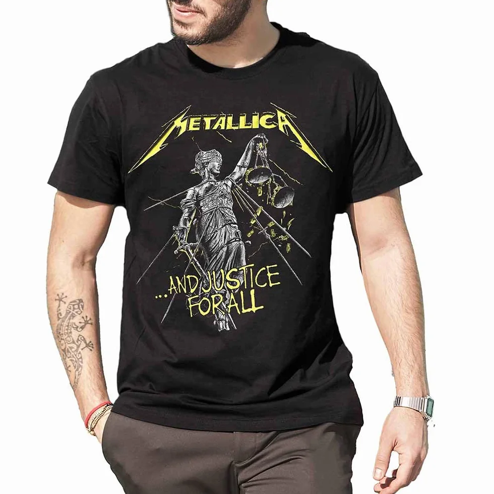 Metallica And Justice for All T-Shirt Heavy Metal Rock Camiseta Unisex Adulto Niño