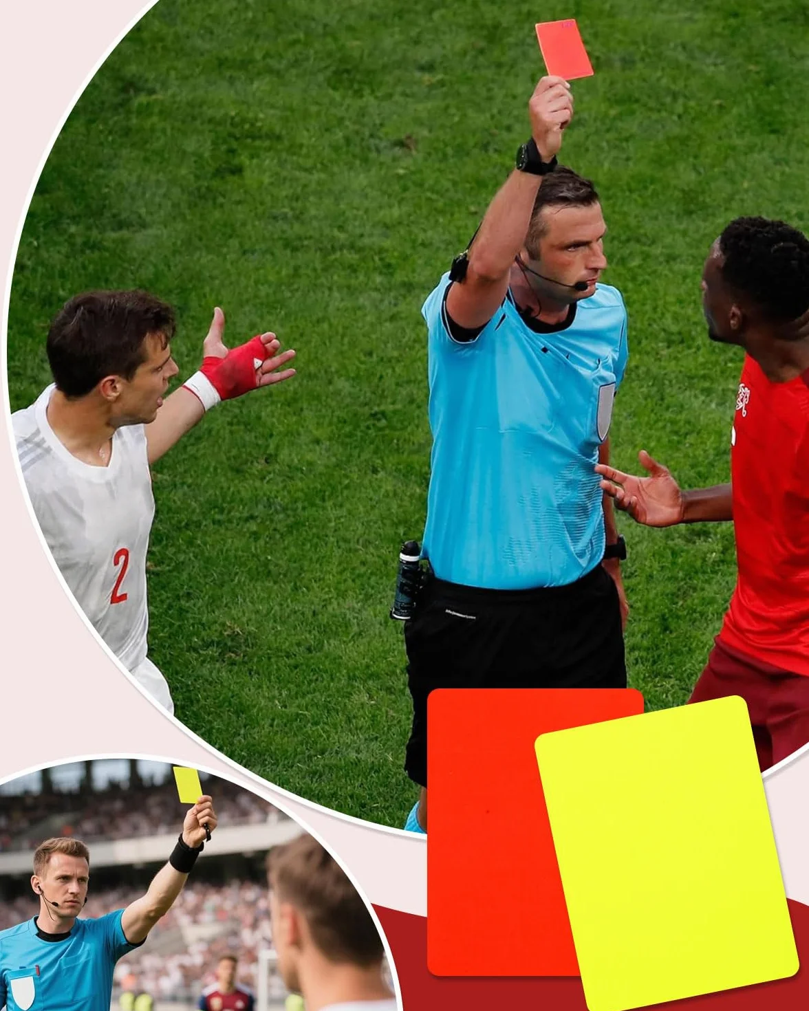 2 Pares Tarjetas Árbitro Fútbol PVC Rojas Amarillas Resistentes Accesorios Partido