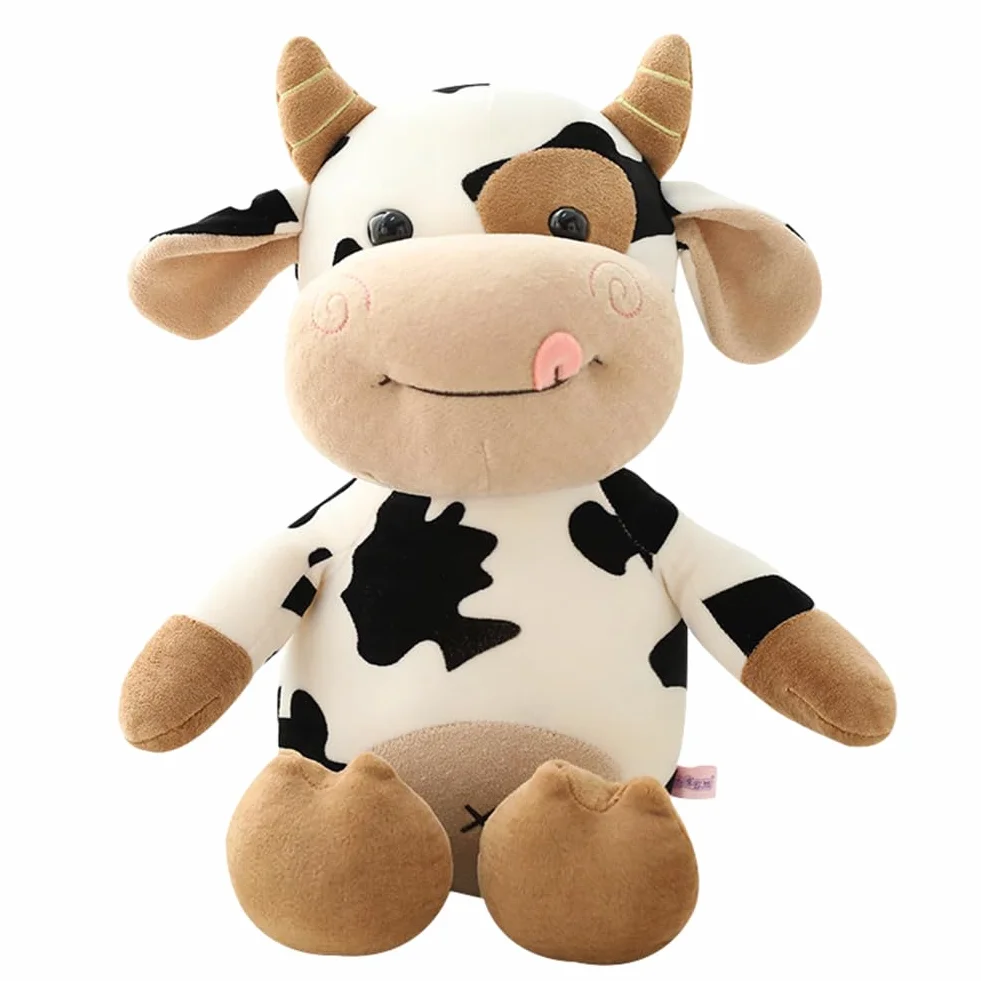 Vaca Peluche Suave De Animales Dibujos Lindo Juguete Muñeco De Juguetes Plush Pequeños para Niños Regalo De Cumpleaños 30cm