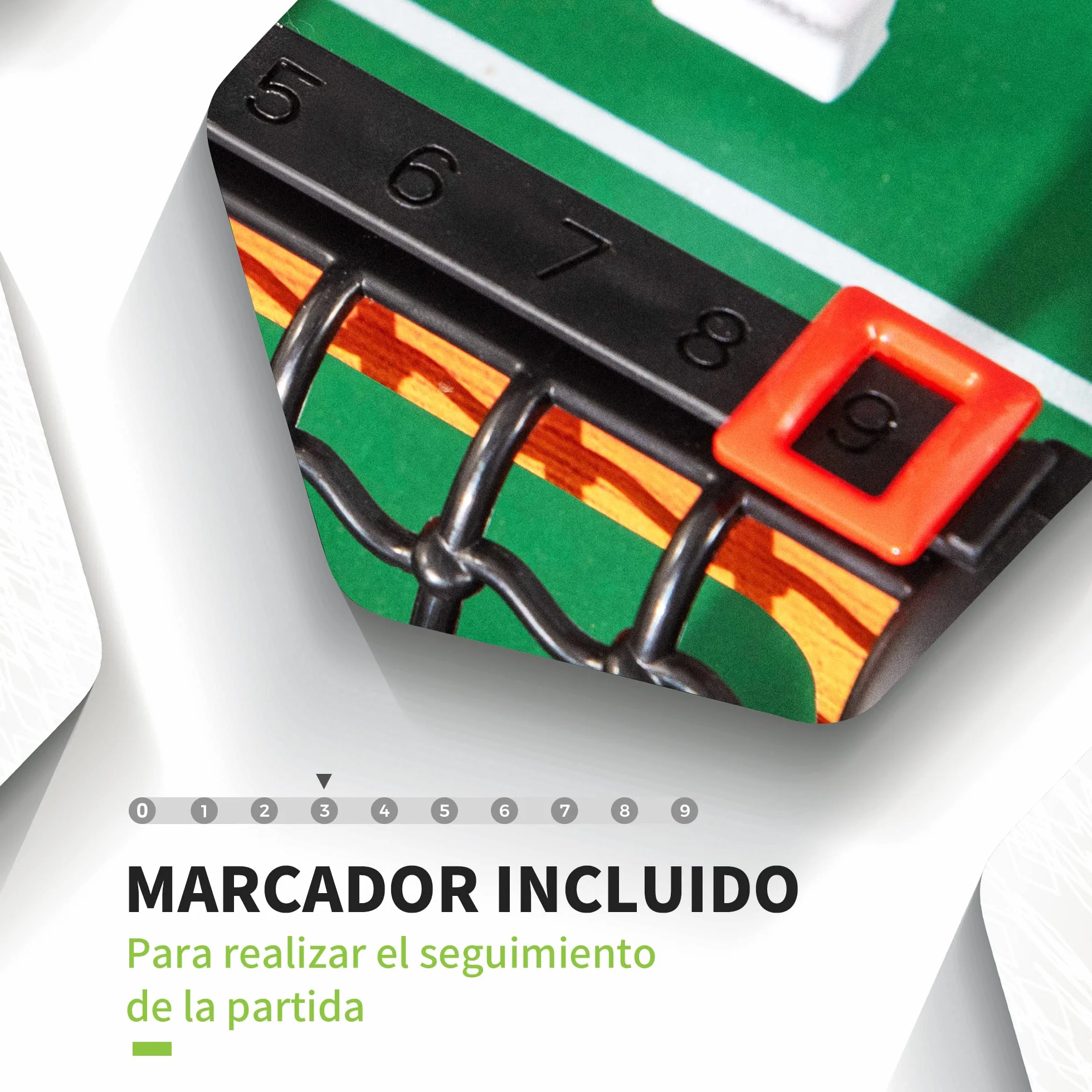 HOMCOM Futbolín para Niños de 7+ Años Futbolín Infantil de Madera 118x104x69 cm con 2 Bolas 8 Asas 2 Marcadores 22 Jugadores para Familias Fiestas Negro