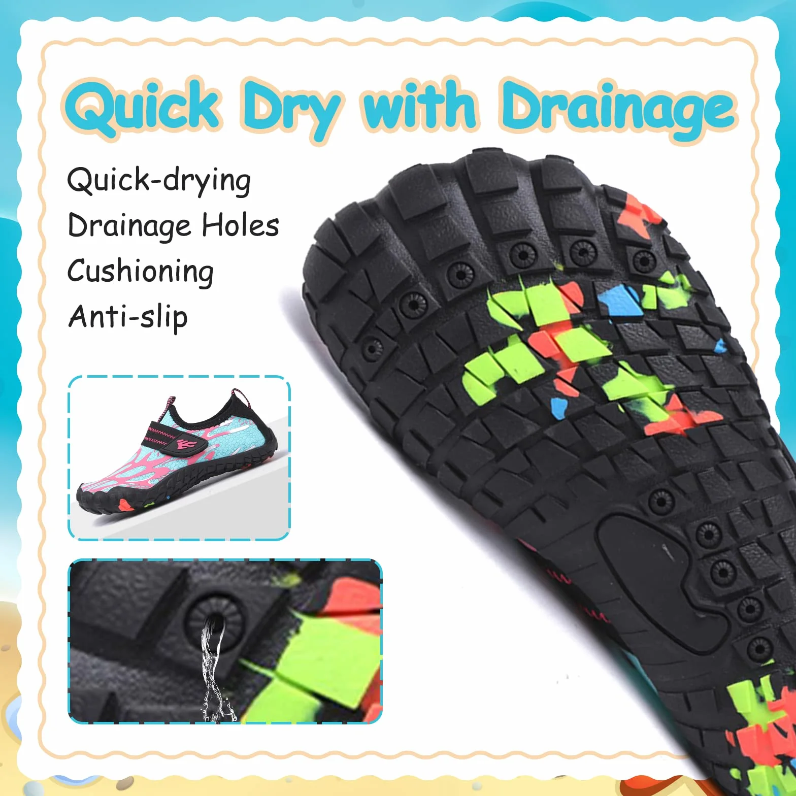 Hanani Zapatos de Agua Niño Escarpines de Baño Barefoot Calcetines de Natación Secado Rápido Descalzo