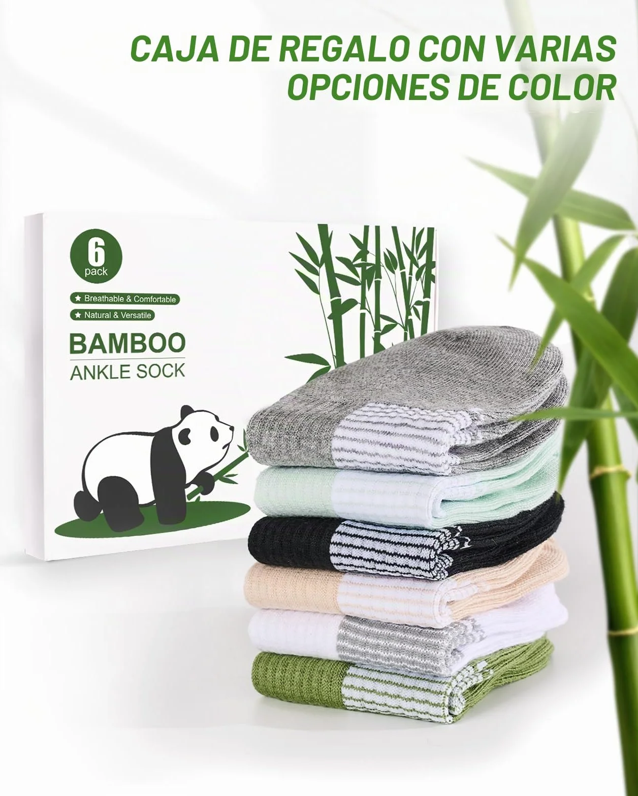 Calcetines Deportes de Bambú para Mujer 6 Pares Calcetines Cortos Running Transpirables Tobilleros
