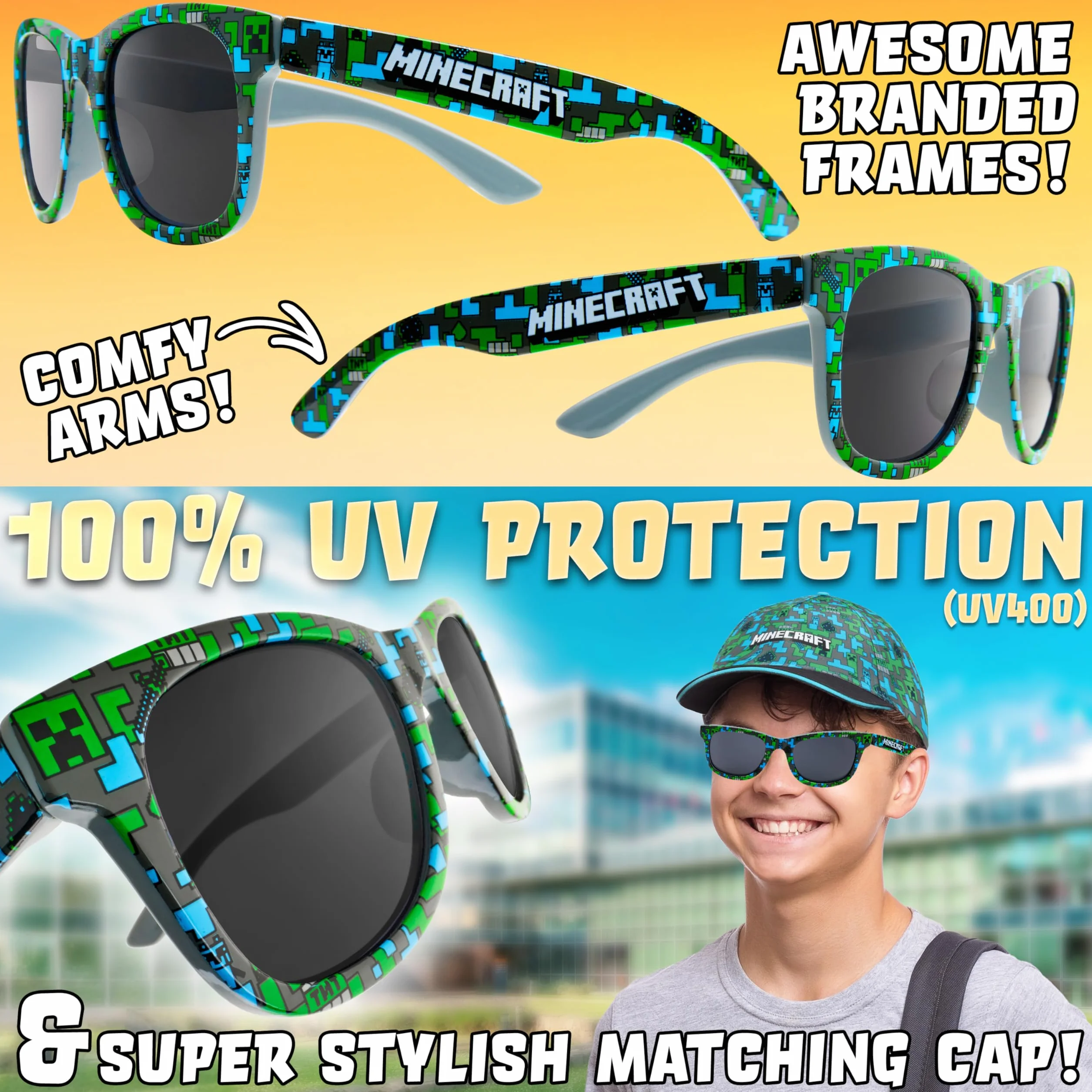 Pokemon Super Mario Fortnite Gorra Niño Gafas Sol UV400 Set Gorra Infantil Verano Regalos