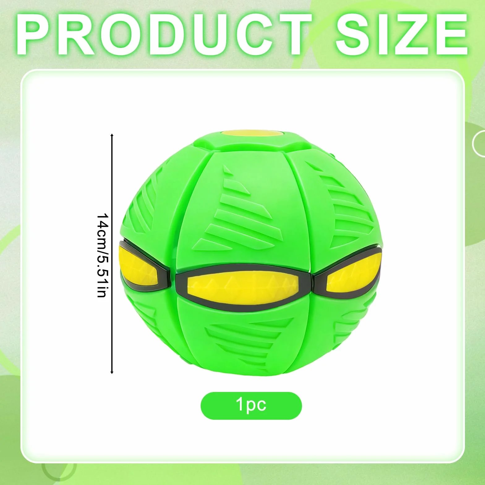 Platillo Volador mágico, Mini Frisbee Transformable en Balón, Flat Ball , Nueva Bola mágica de 2026 con 6 Luces, Bola Voladora, Pelota Voladora para Niños, Regalo Niño Innovador, Juguete para Perros