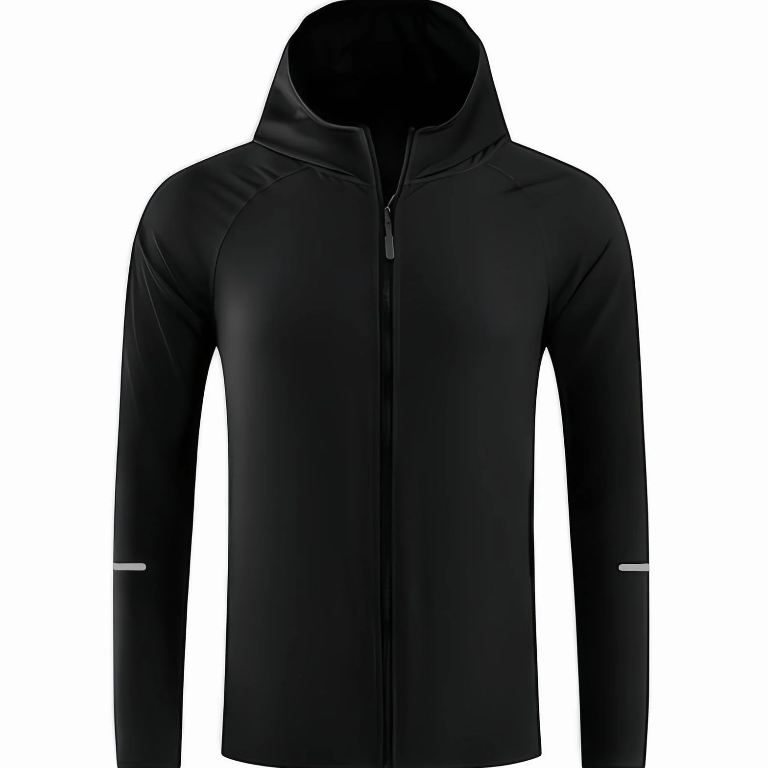 Chaqueta Deportiva Cortavientos Hombre Alta Visibilidad Manga Larga Bolsillos Cremallera