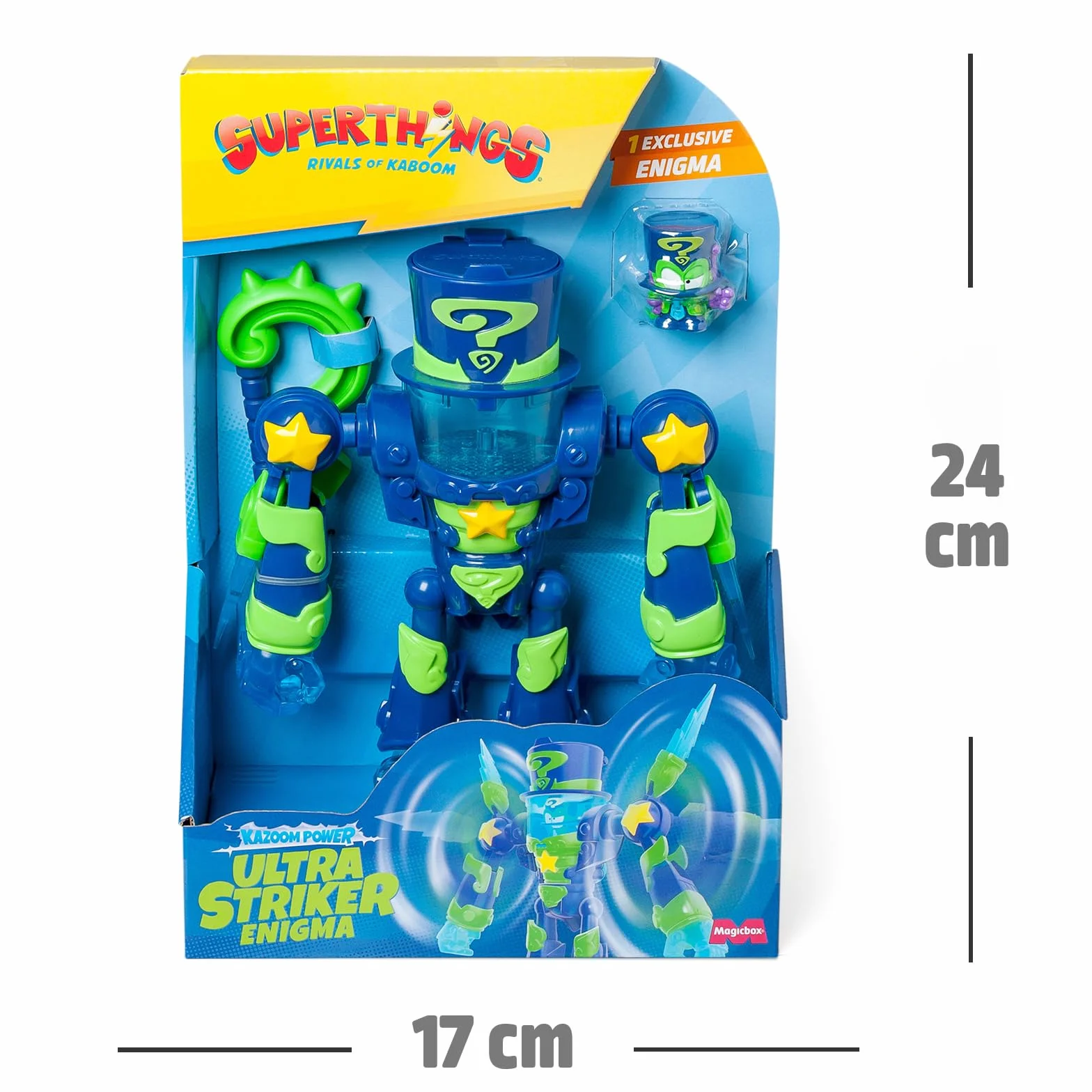 SUPERTHINGS – Ultra Striker Enigma. Robot Ultra Striker de Enigma de la Serie de TV “SuperThings Kazoom Power”. Contiene 1 Ultra Striker Robot, 1 Enigma Exclusivo, 1 Accesorio