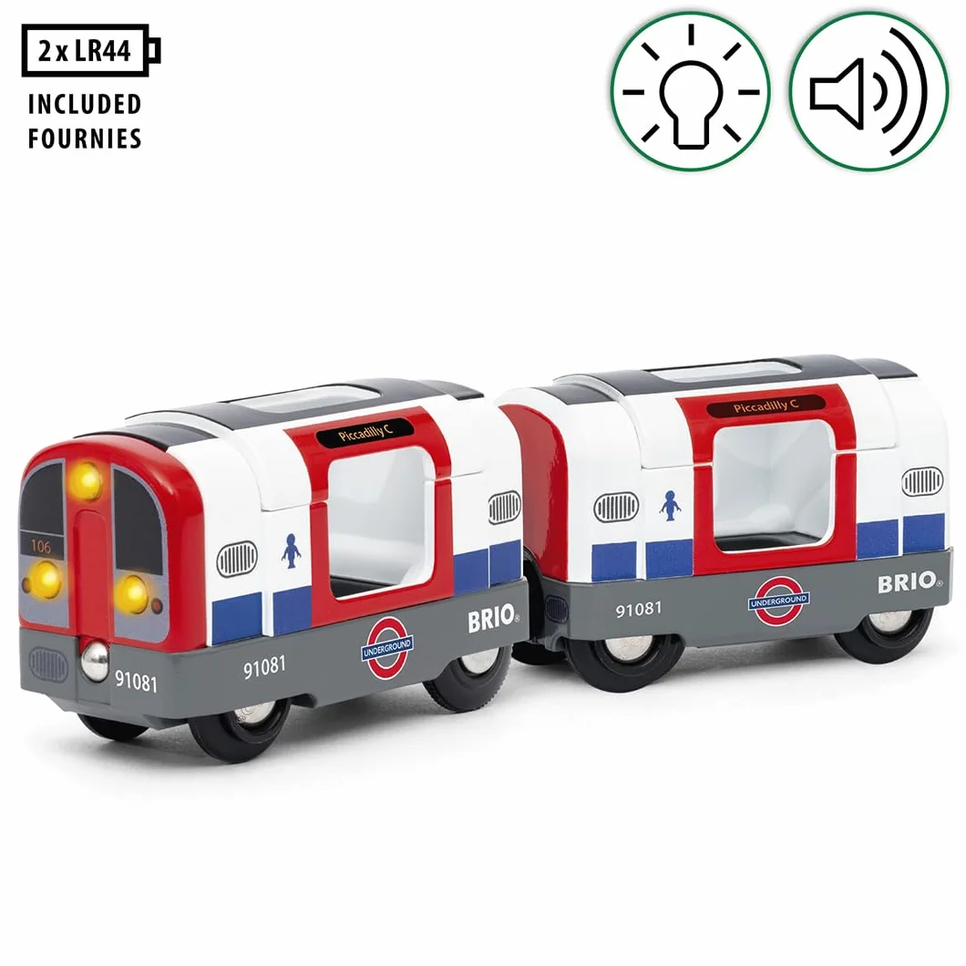 BRIO World - 36085 Trains of The World Londoner U-Bahn mit Licht und Sound | Spielzeugzug mit Licht & Sound für Kinder AB 3 Jahren