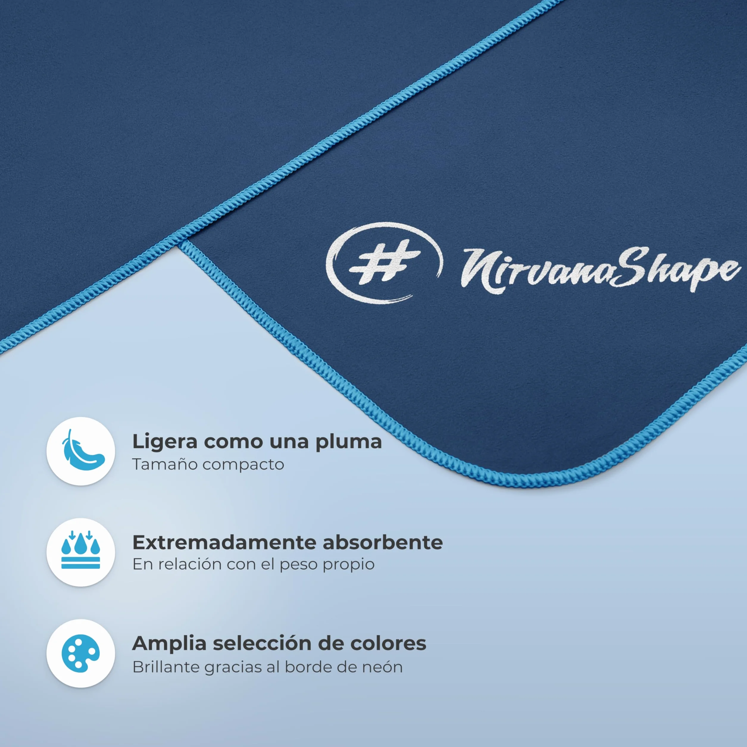 NirvanaShape Toalla de Microfibra 14 Colores 8 Dimensiones Ligera Absorbente Secado Rápido Viaje Baño Playa Camping Yoga Sauna