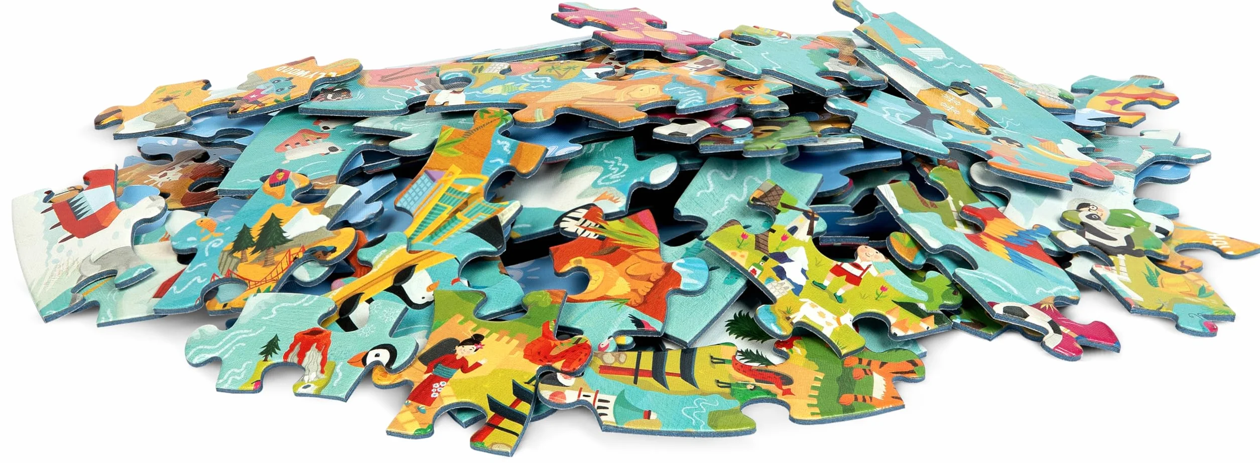 boppi Puzzle Circular del Mapamundi 150 Piezas de Cartón Reciclado 58 cm Animales