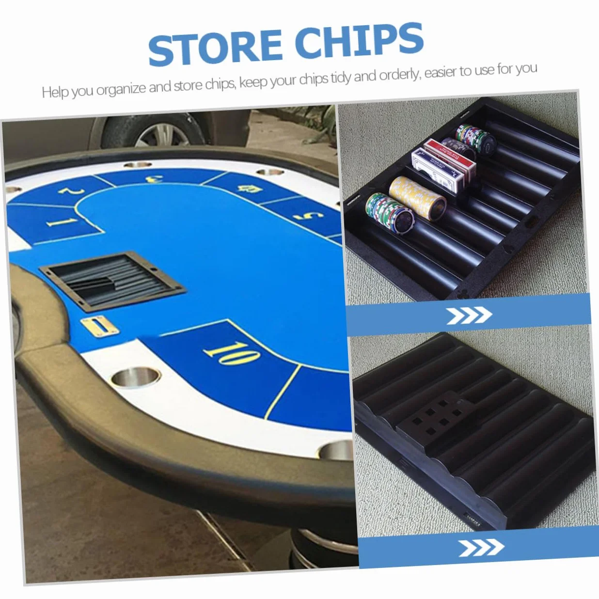Bandeja para Fichas de Póquer y 2 Ranuras para de Plástico Negro Capacidad para 350 Fichas y Almacenamiento Organizado Adecuado para Juegos de Mesa