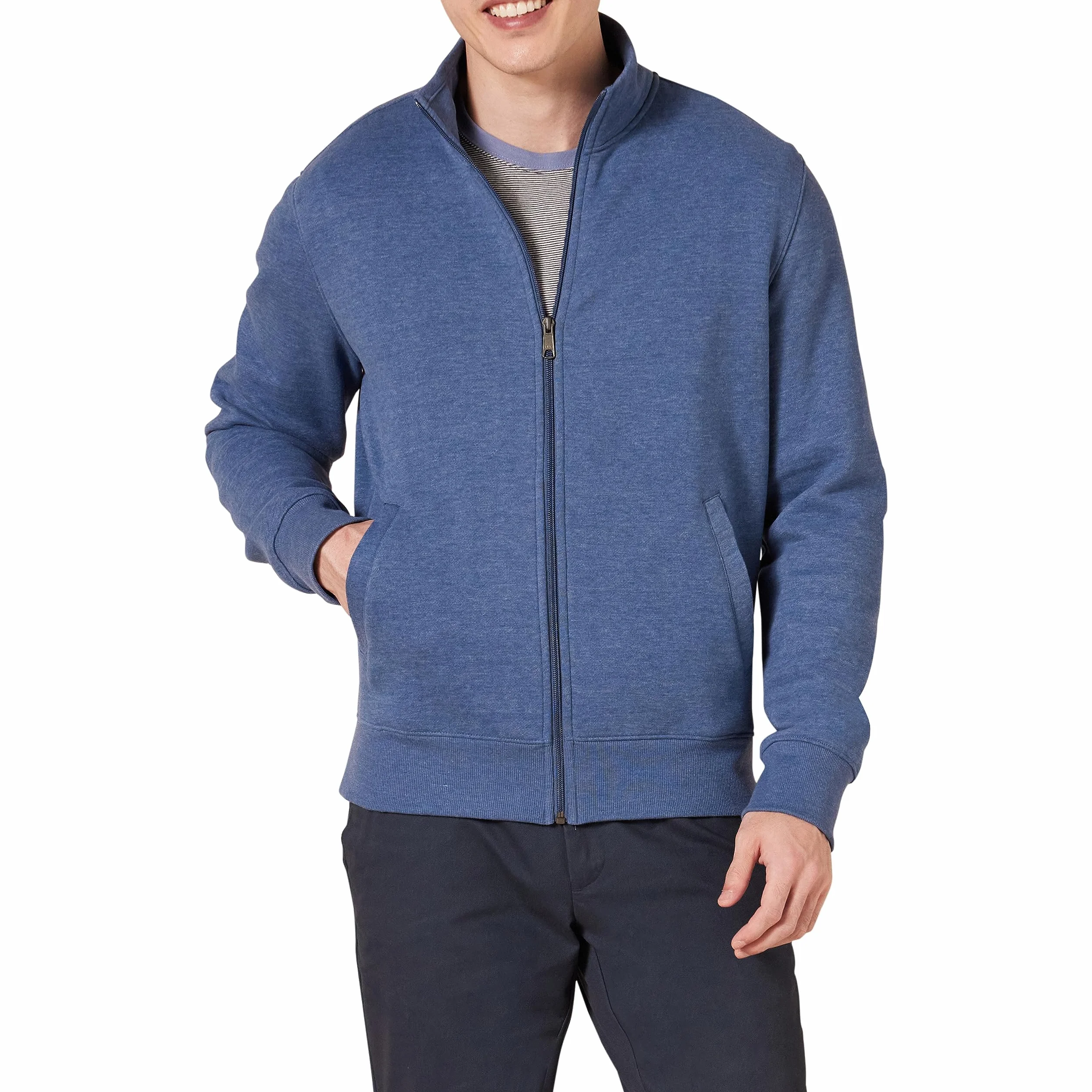 Amazon Essentials Sudadera Forro Polar Cremallera Cuello Semicisne Corte Estándar Peso Medio Hombre