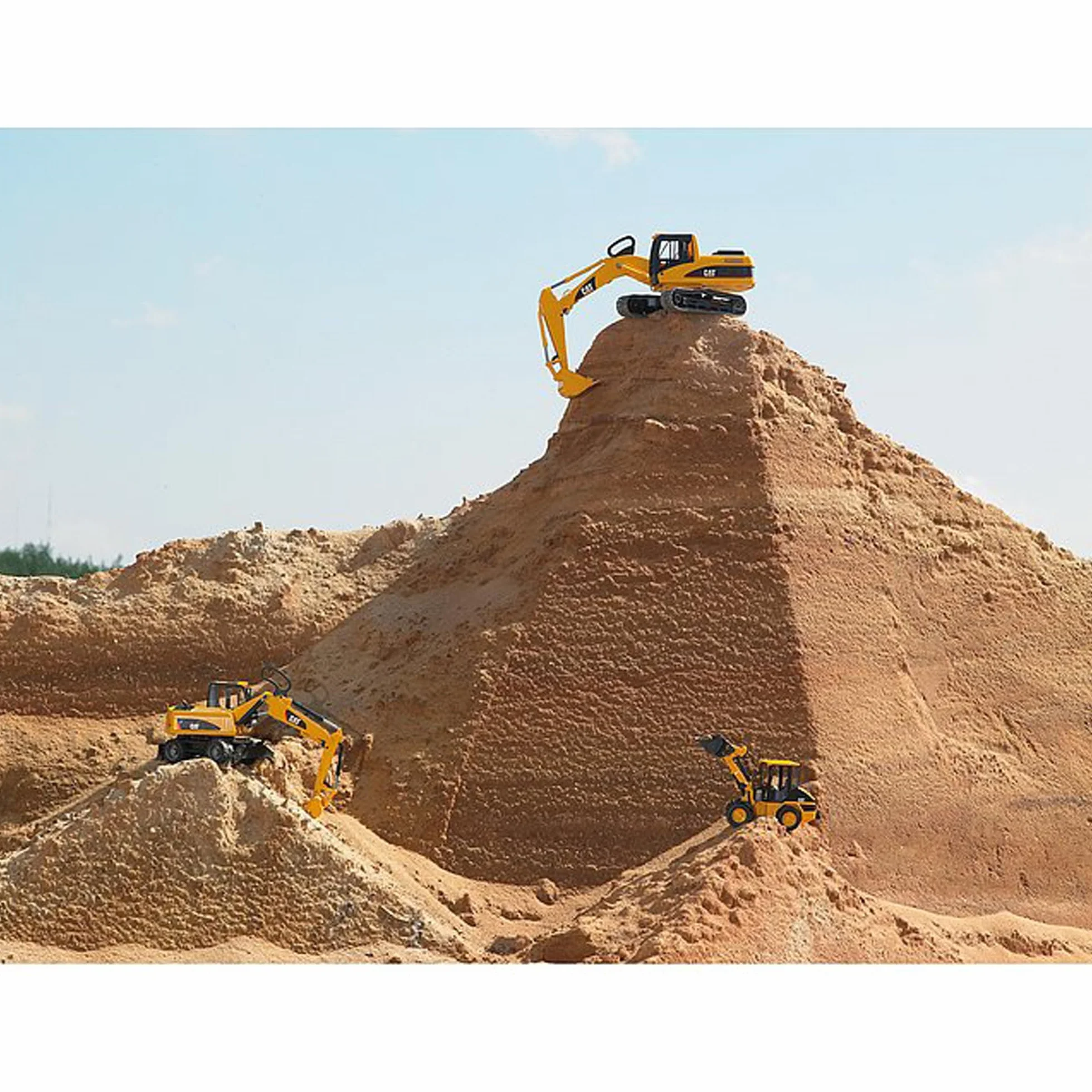 bruder 02445 - Excavadora de ruedas Cat - 1:16 Obra, Vehículo de construcción, Excavadora de cuchara, Trabajador, bworld, Máquina de construcción, Juguete