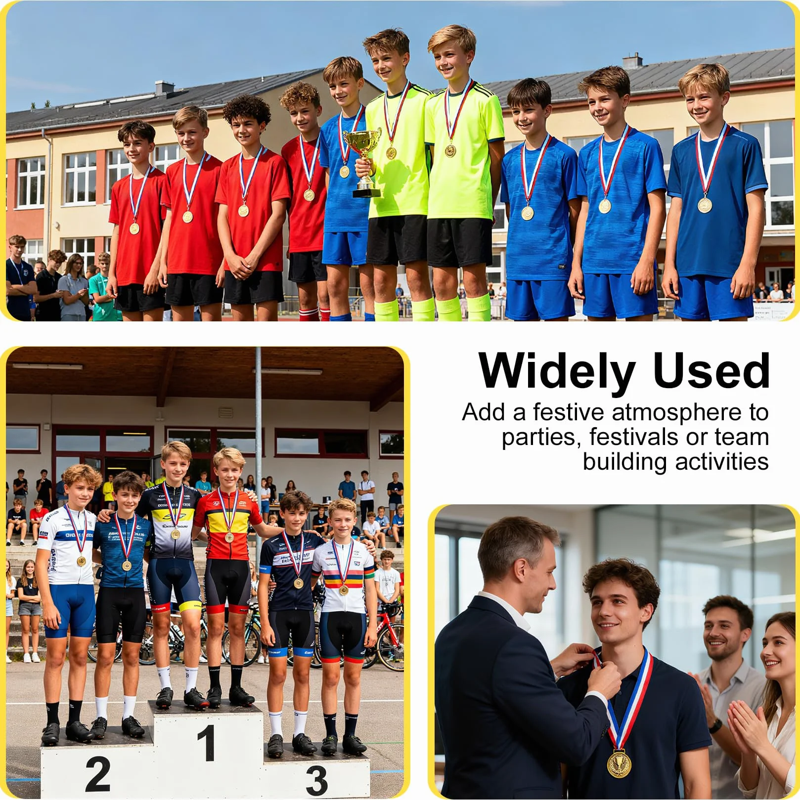 Medallas Niños Competición, Medallas Cumpleaños Infantiles, Medallas Ganador Oro Premios Deportes Escuela Fiestas