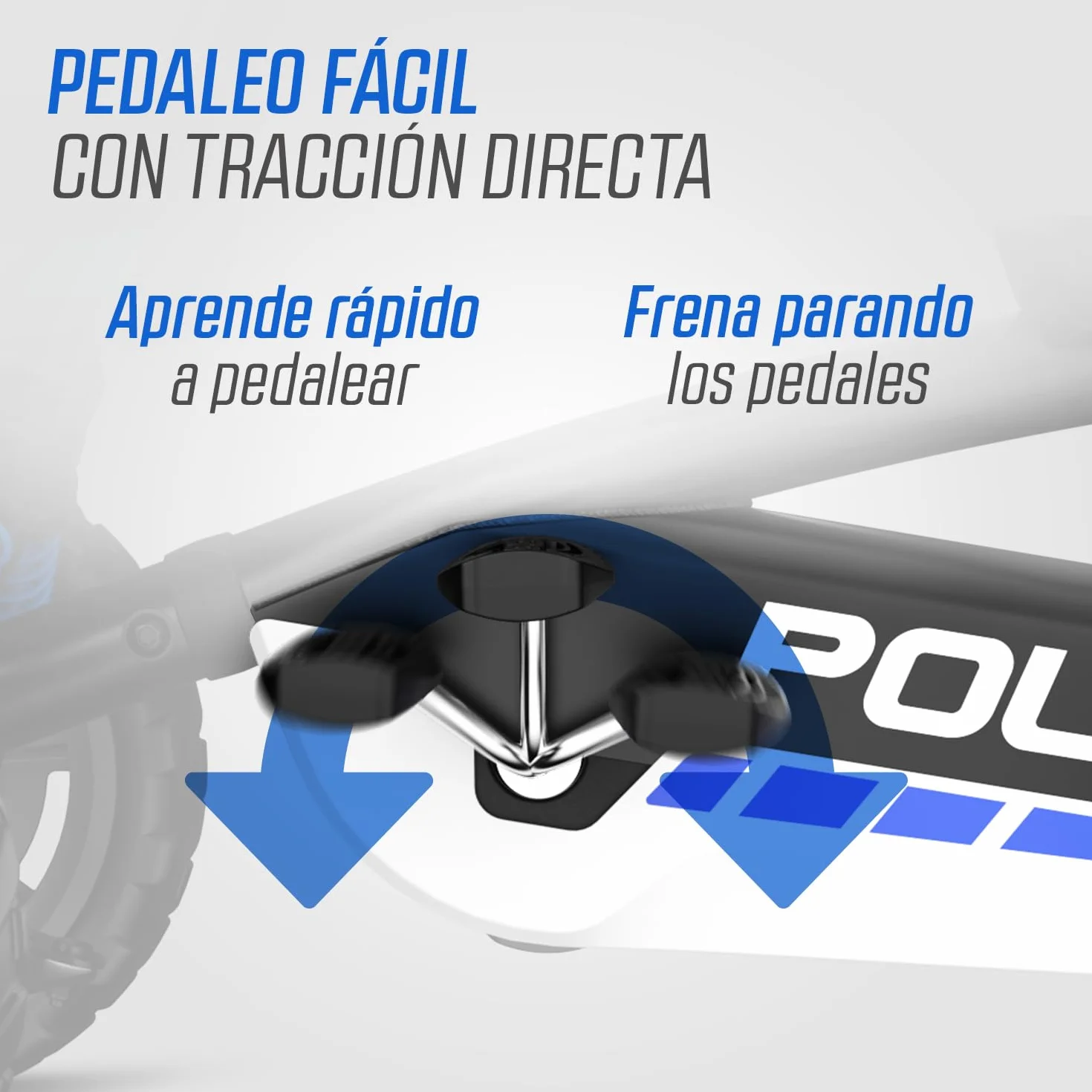 BERG Kart a Pedales Buzzy Police | 2-6 años, cuadro resistente, asiento regulable, volante regulable