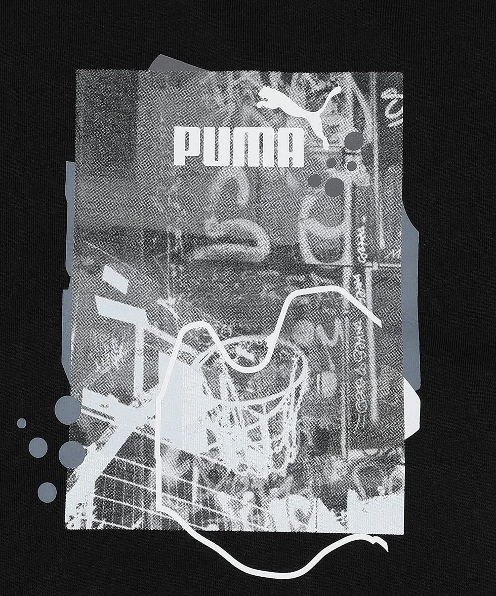 PUMA Niño Camiseta Manga Corta Essentials+ Street Art Negro