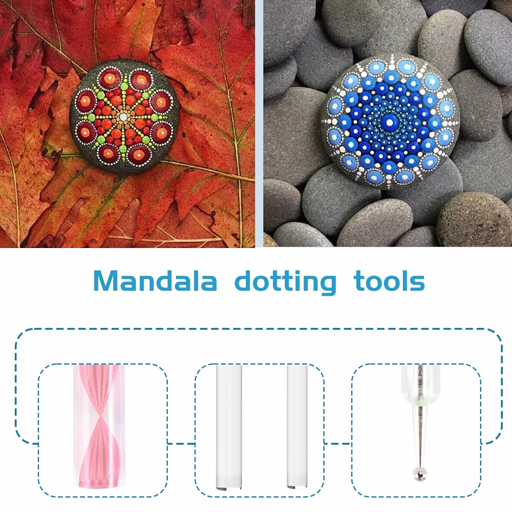 16 piezas Mandala Dotting Herramientas para Pintura Rocas Mandala Plantillas Kit Bola Stylus Arcilla Escultura Herramientas