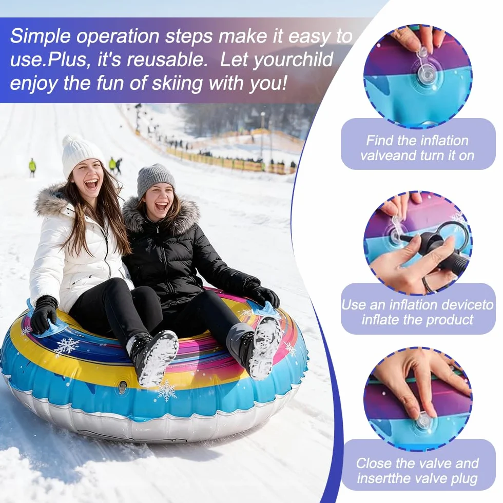 Tabla de Trineo de Nieve para Niños, Juego de Bob Plástico, Snowboard Unisex para Niño y Adulto