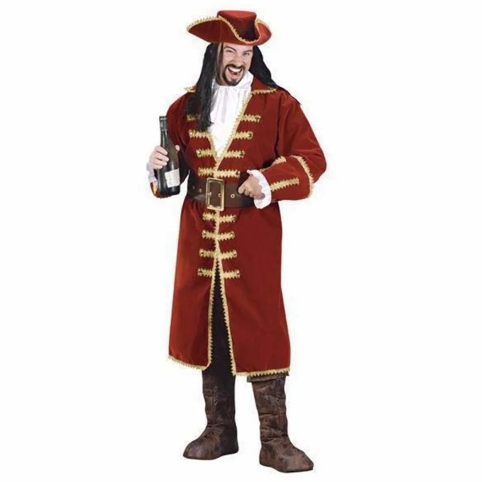 Fun World Disfraz de capitán pirata de corazón negro para hombre adulto