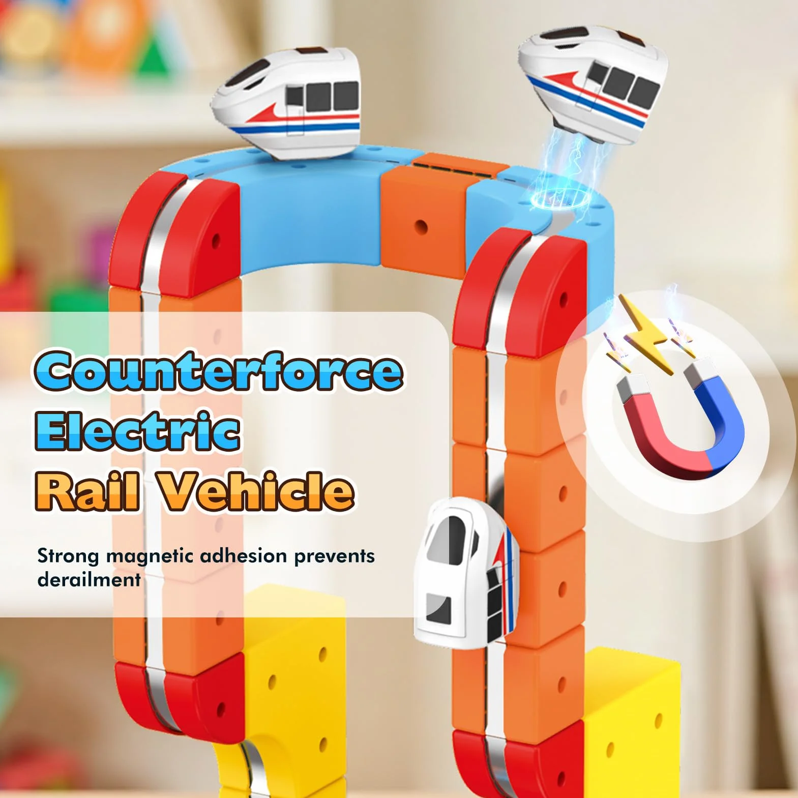 80 Piezas Tren Electrico Juguete Niños, DIY Cube Track Regalo Niño Niña 3 4 5 6 7 8 Años Cubos 3D Tren Magnetico Eléctrico Juguetes Niño 3-8 Años