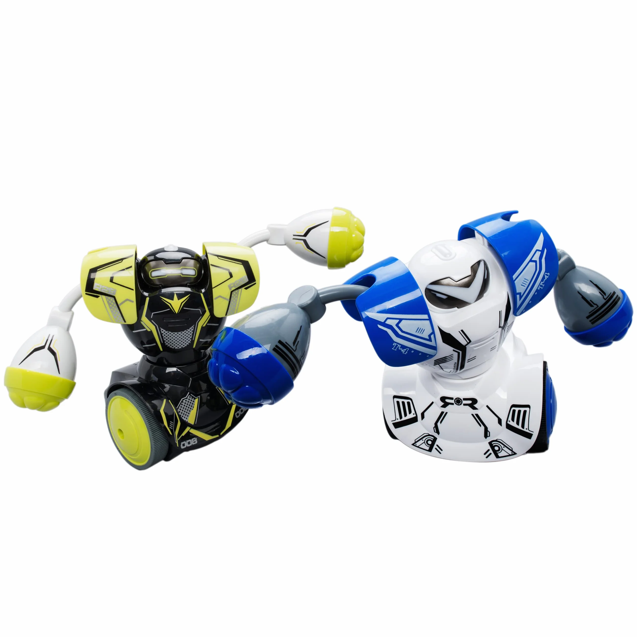 YCOO Pack 2 Robot Kombat Teledirigido 14 cm - Avanza y Golpea a su Oponente - Juguete para Niño con Efectos Sonoros y Luminosos