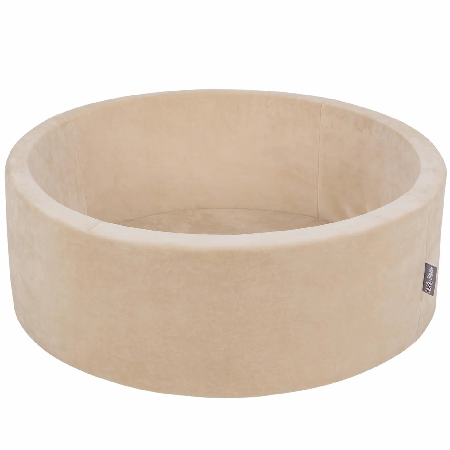 KiddyMoon Terciopelo Piscina De Bolas 90X30/SIN Bolas para Ninos, Beige De Arena