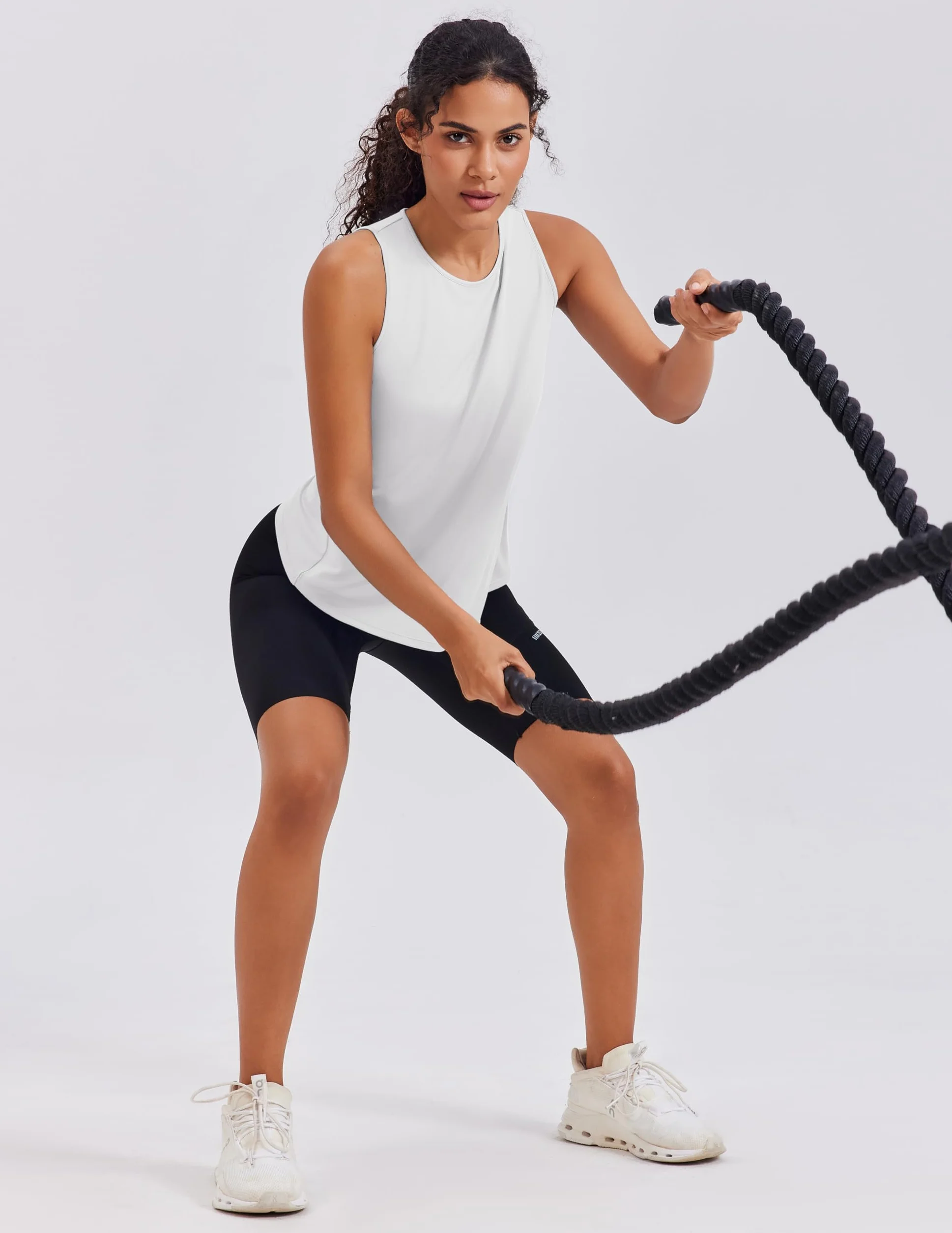 PINSPARK Camiseta Sin Mangas Mujer Tops Verano Espalda Abierta Entrenamiento Cruzada