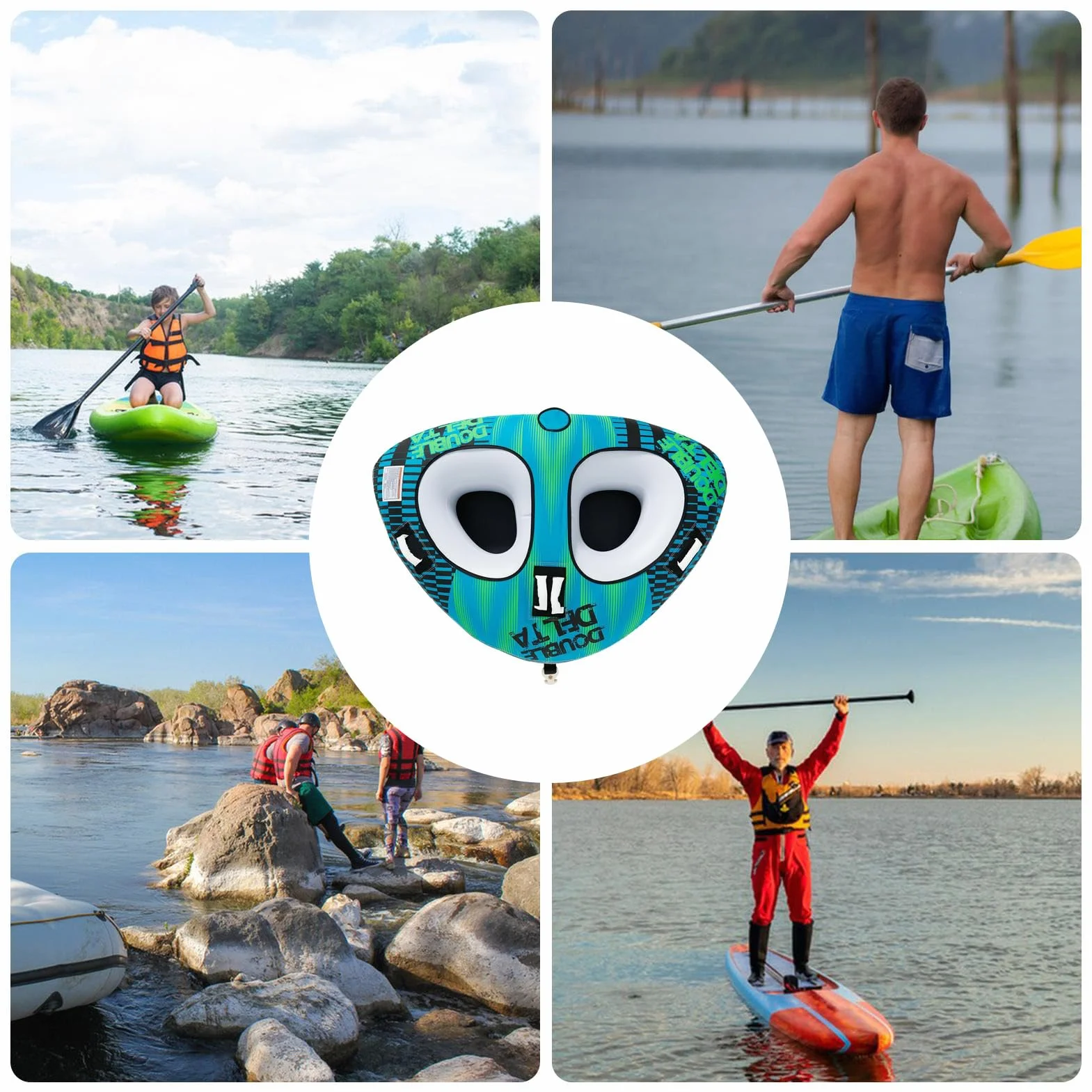 Tubo remolcable para barcos, balsa inflable deportes acuáticos, resistente al desgaste, compacto, para playa lago río piscina